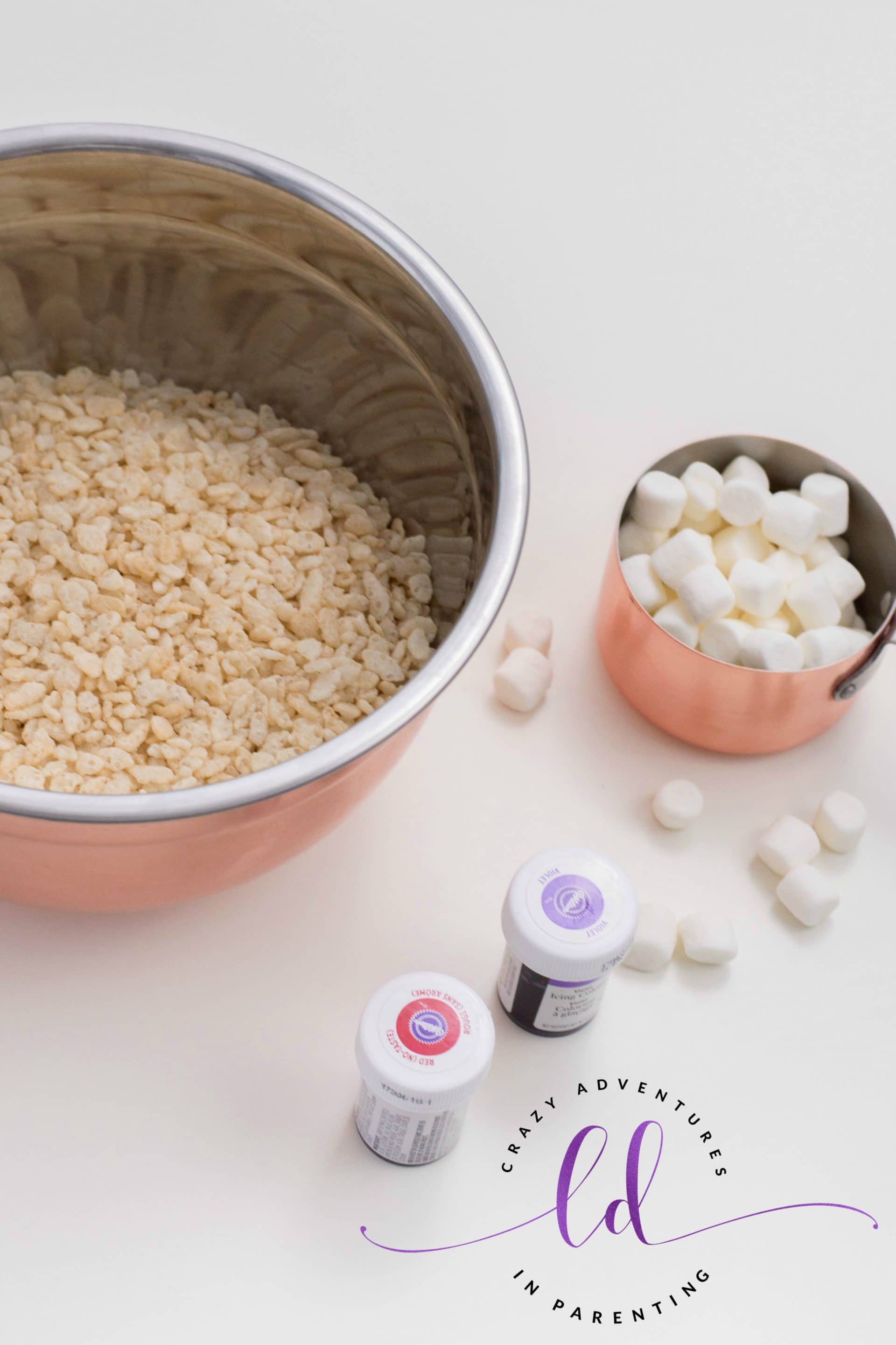 Ingredients Needed to Make Valentine's Rice Krispies Treats