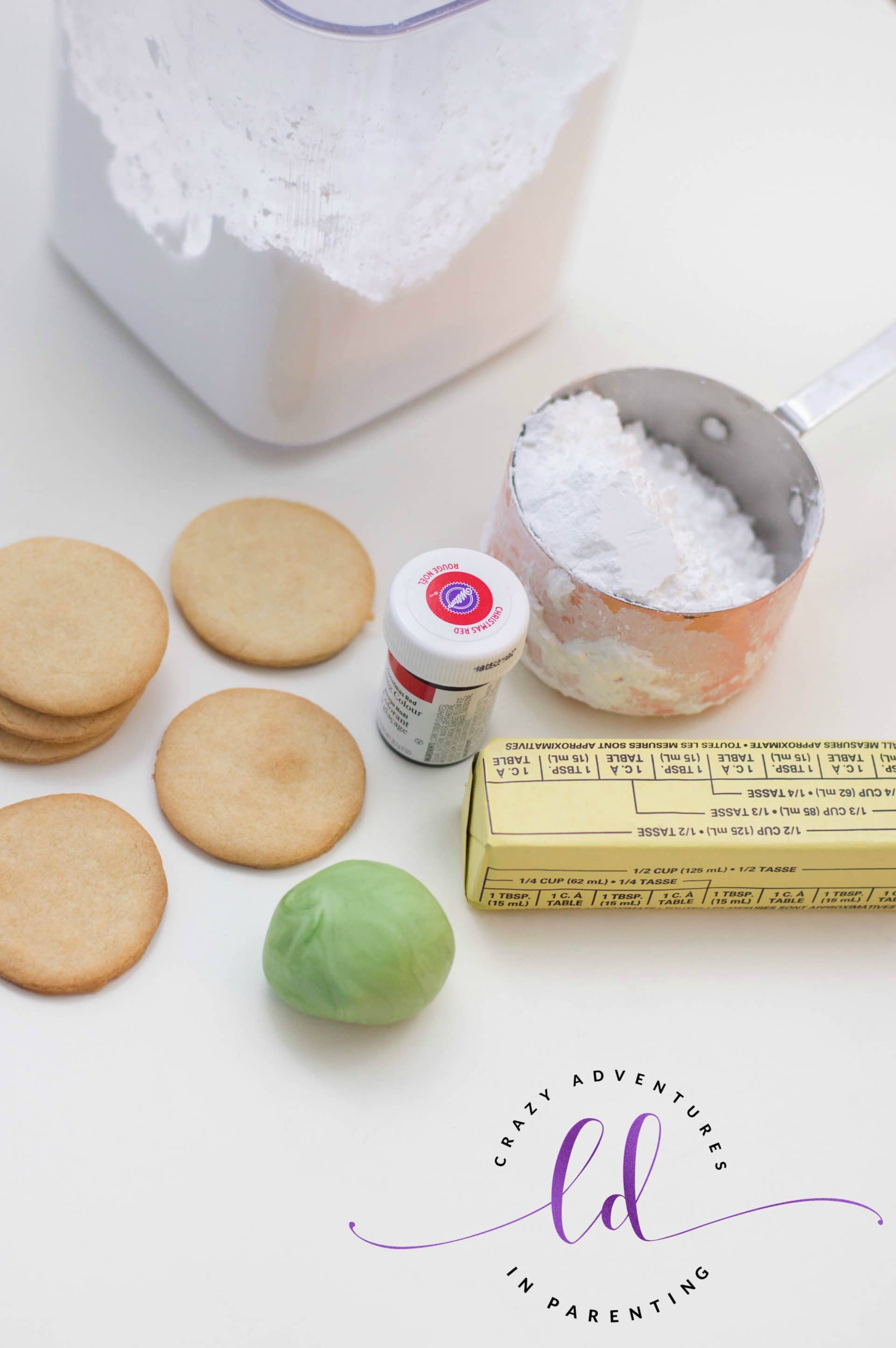 Ingredients to Make Rose Sugar Cookies