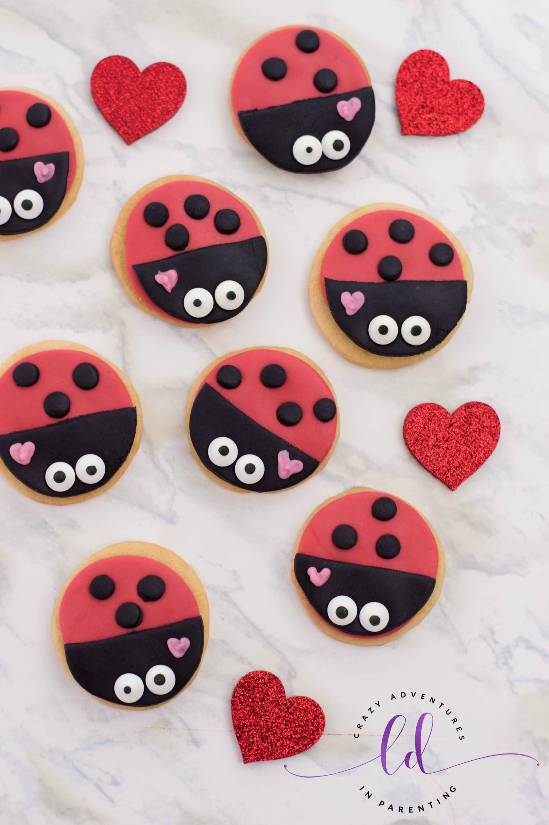 Lovebug Ladybug Cookies for Valentine's Day
