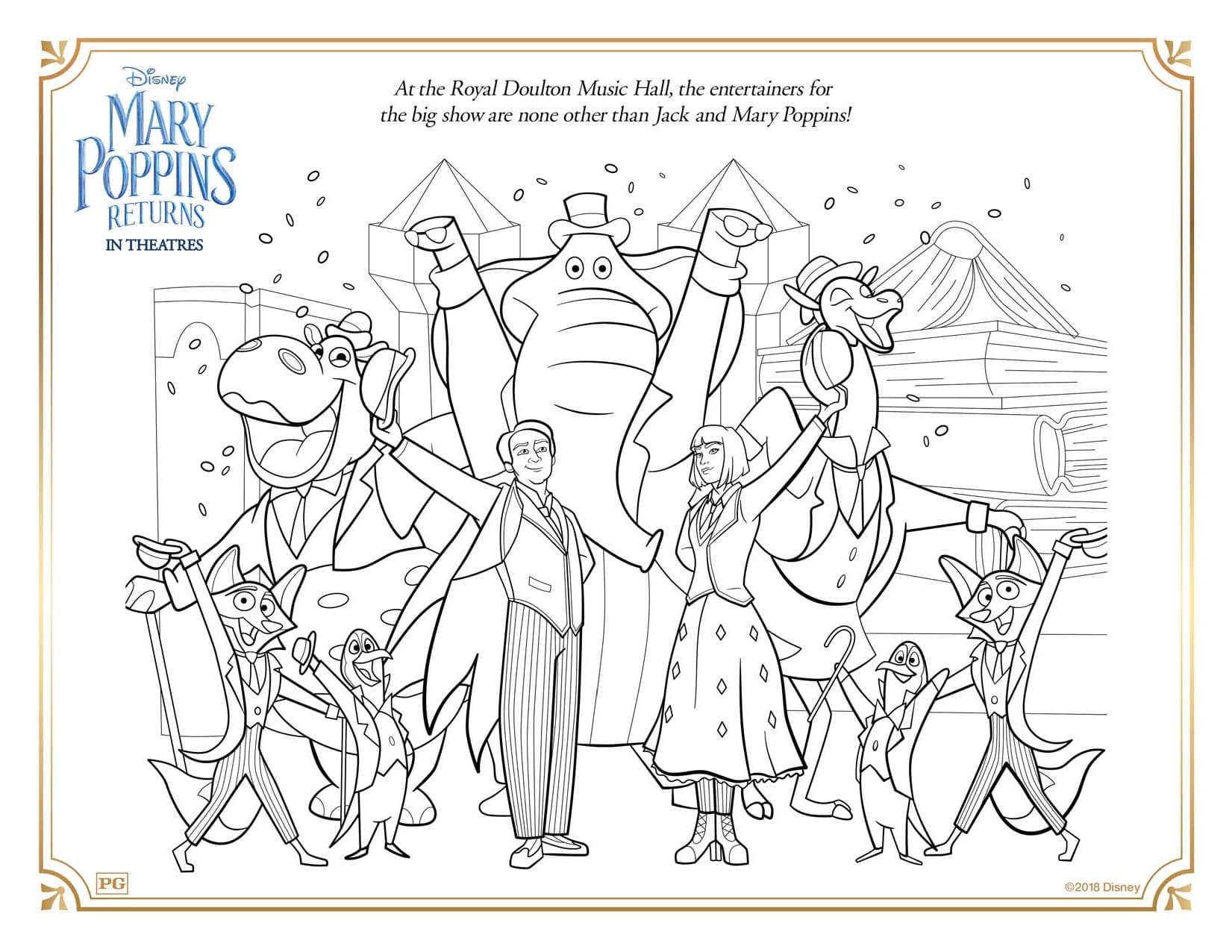 Mary Poppins Returns Jack and Mary Poppins Coloring Pages and Activity Sheets