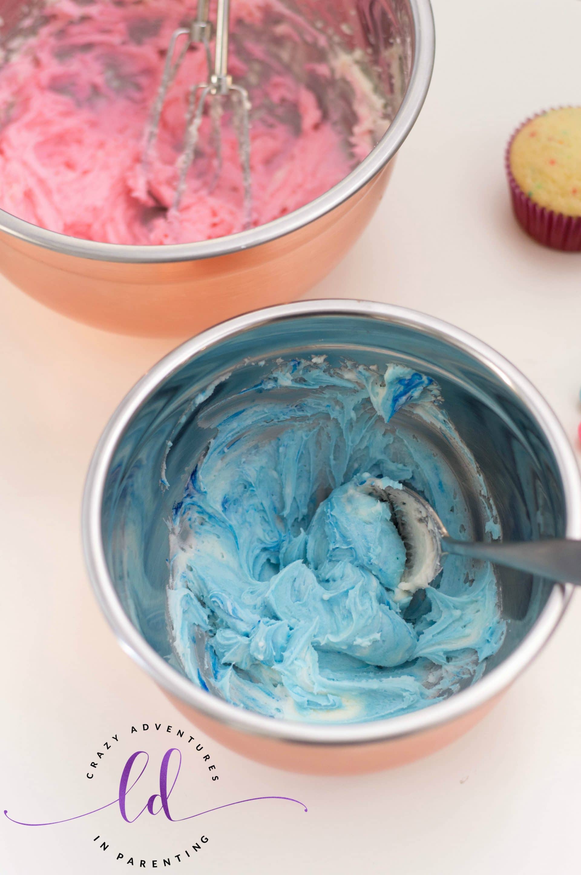 Mixing Icing for Bubblegum Cupcakes