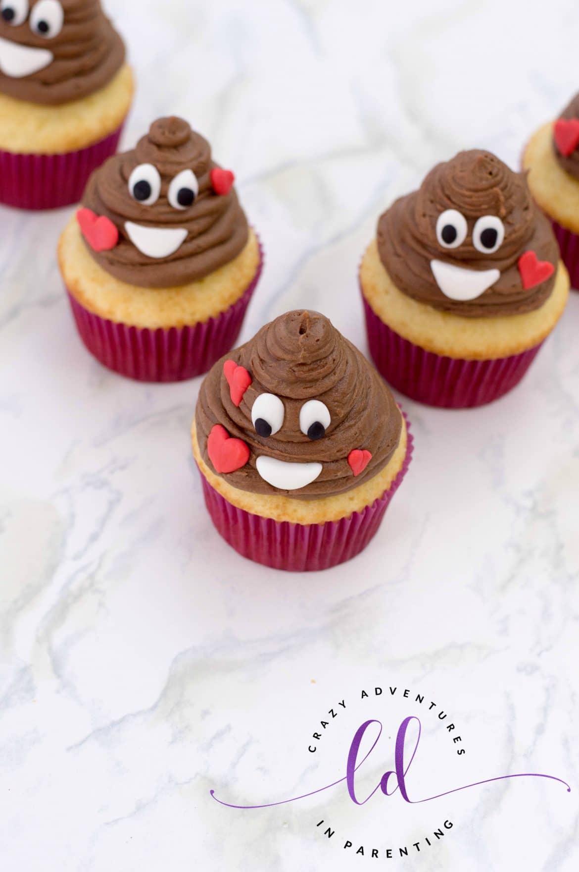 Poop Emoji Cupcakes with Nutella Filling Crazy Adventures in Parenting