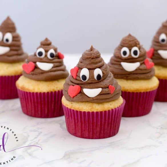 Poop Emoji Cupcakes with Nutella Filling | Crazy Adventures in Parenting