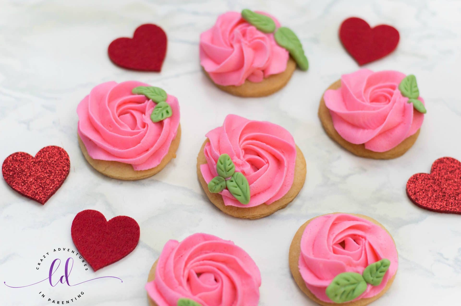 Rose Sugar Cookies for Valentine's Day