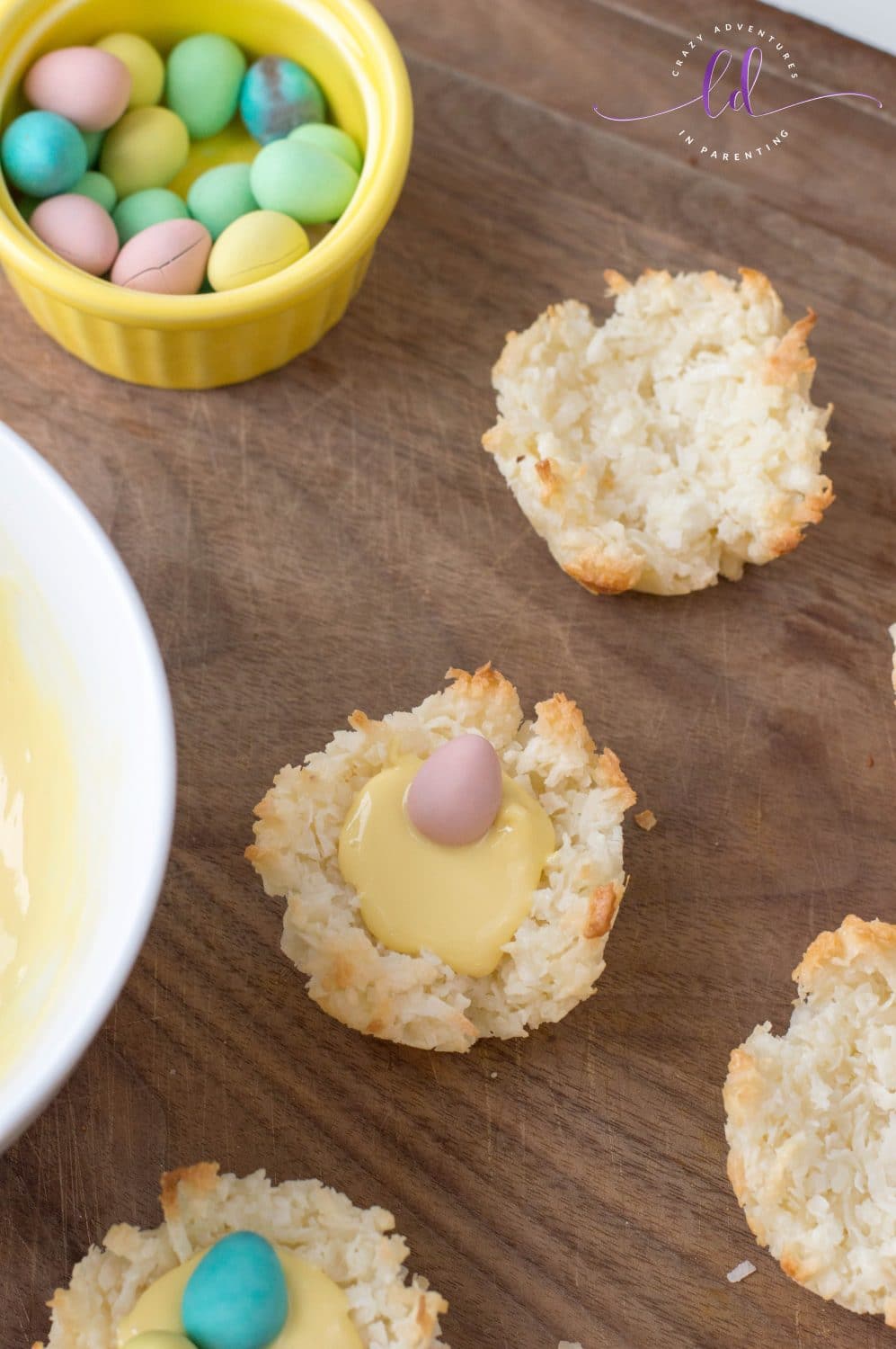 Adding Almonds to Easter Macaroons
