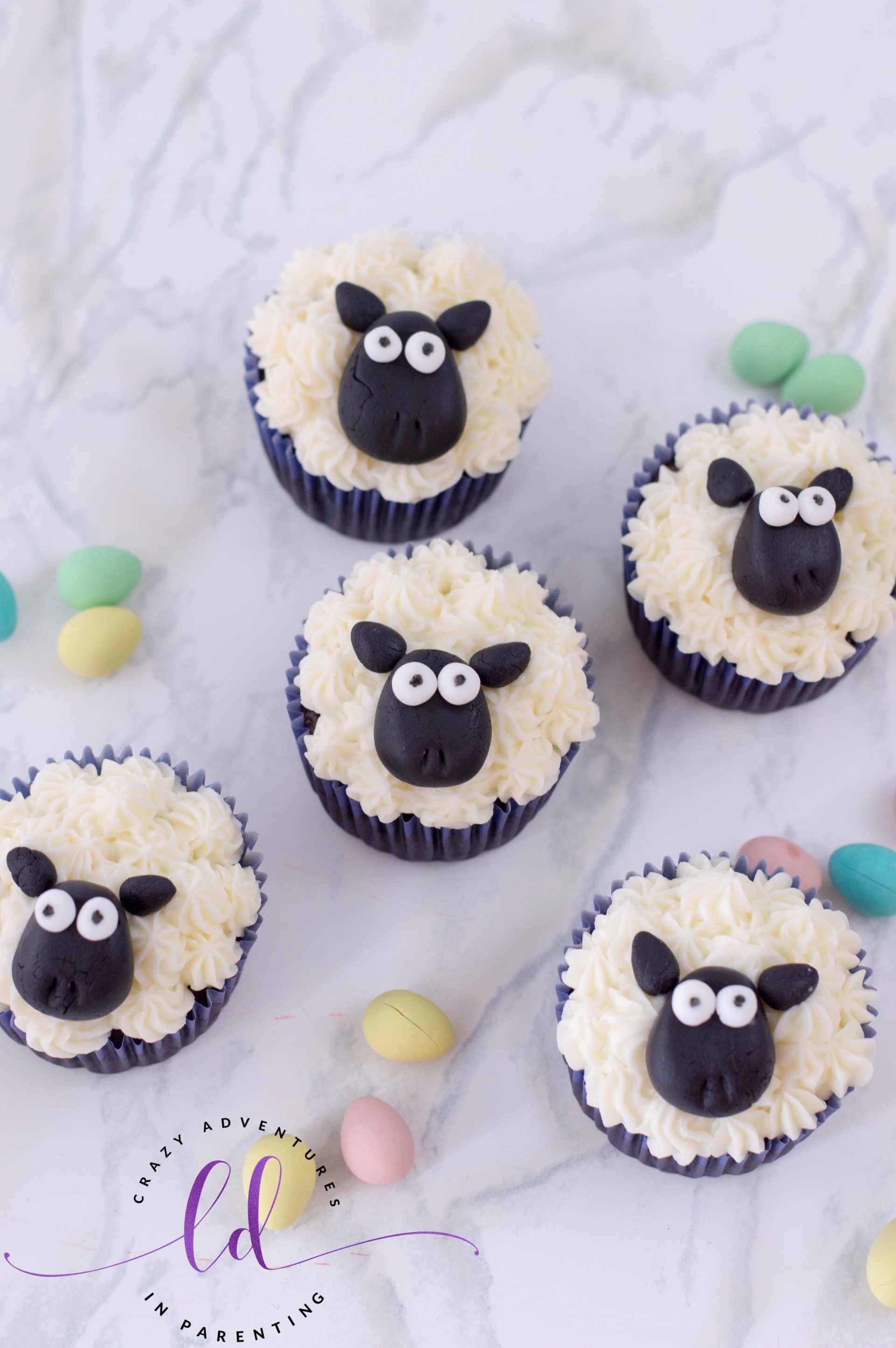 Entzückende Schaf-Cupcakes