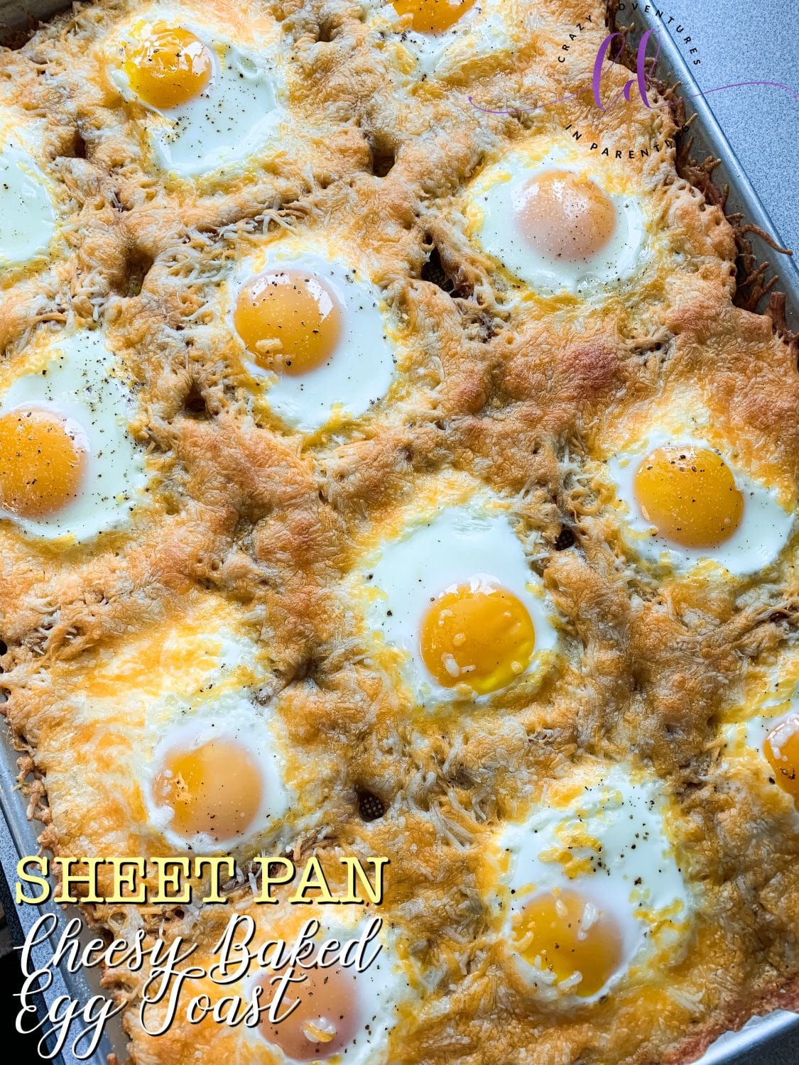 Easy Sheet Pan Cheesy Baked Egg Toast Recipe