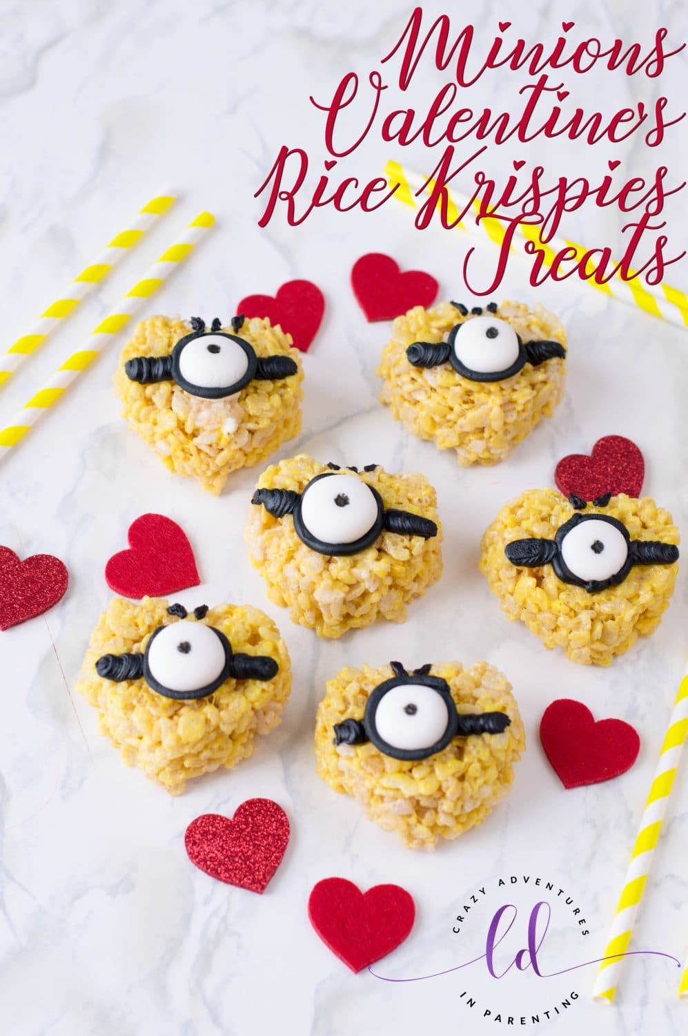 Minions Valentine's Rice Krispies Treats