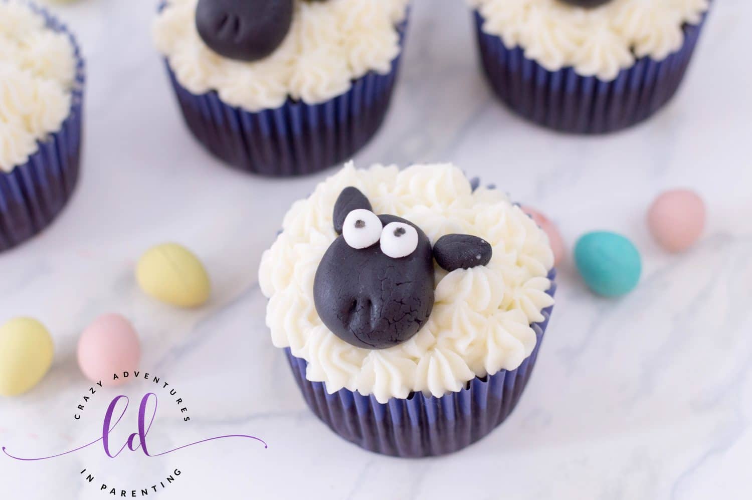 Simple Sheep Cupcakes