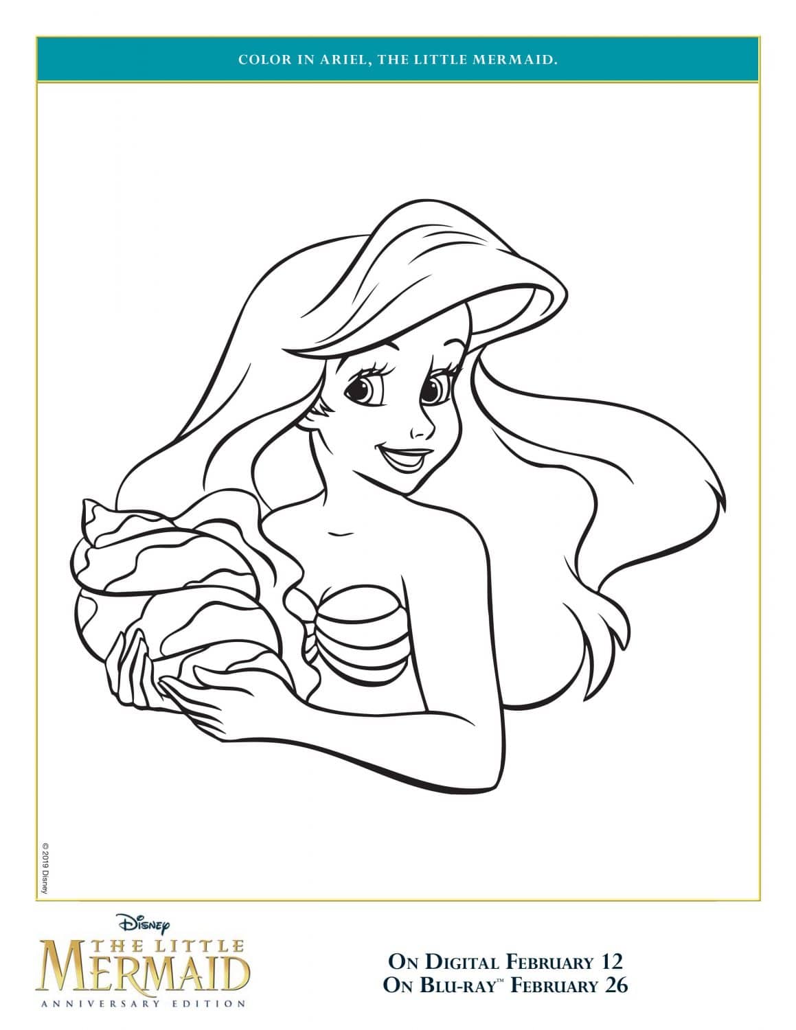 Ariel The Little Mermaid Coloring Page