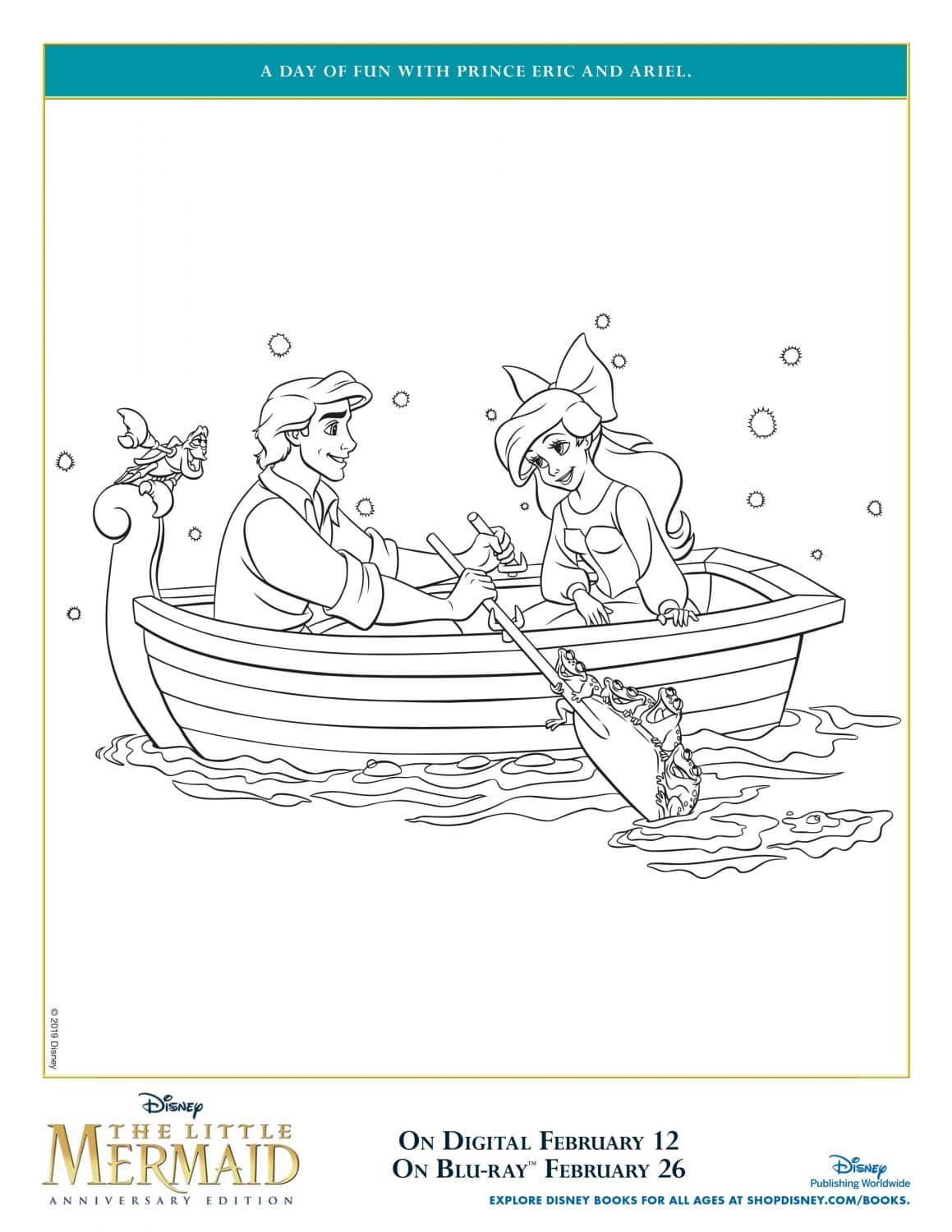 Eric and Ariel The Little Mermaid Coloring Page