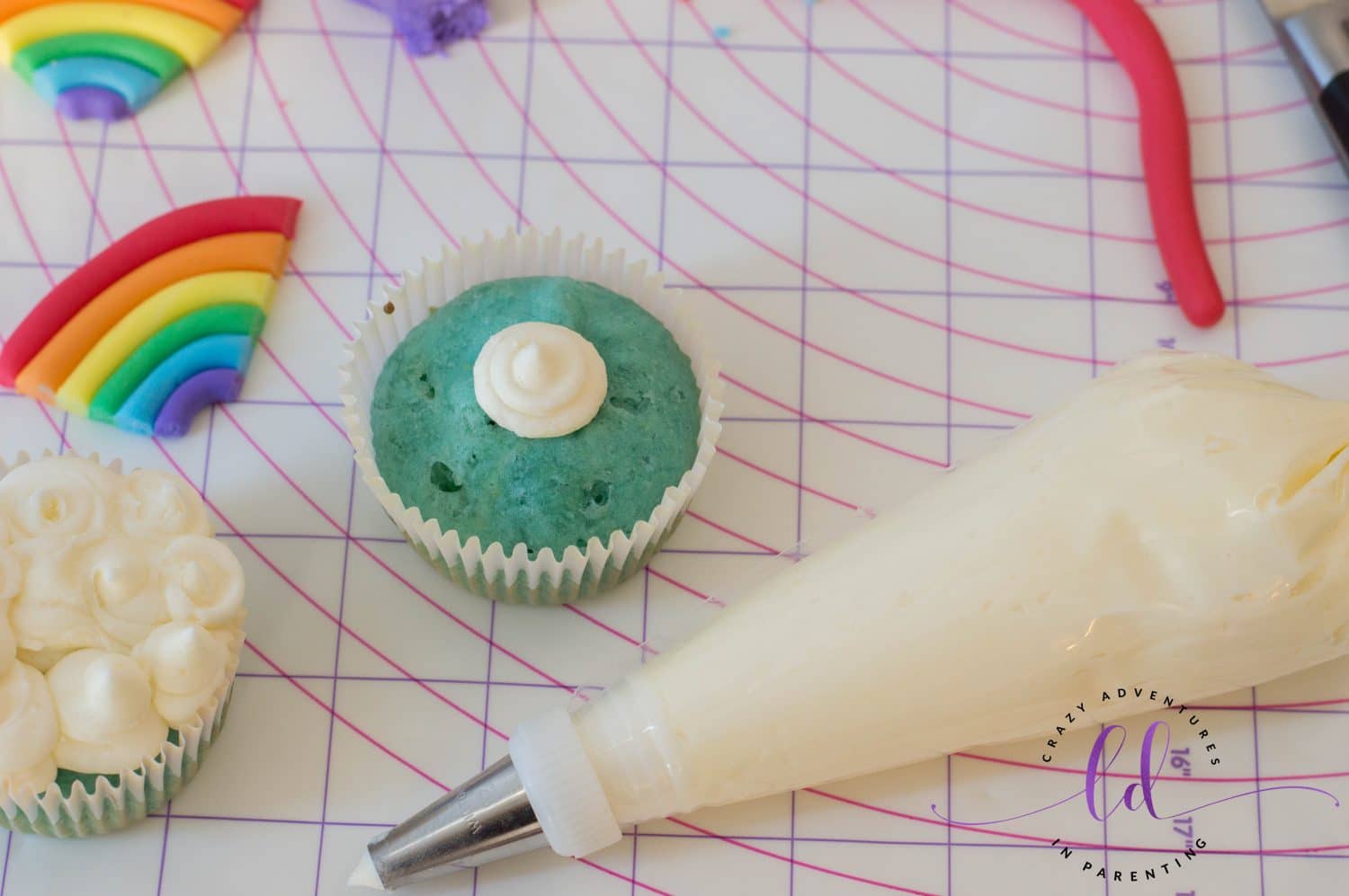 Frosting Rainbow Cupcakes