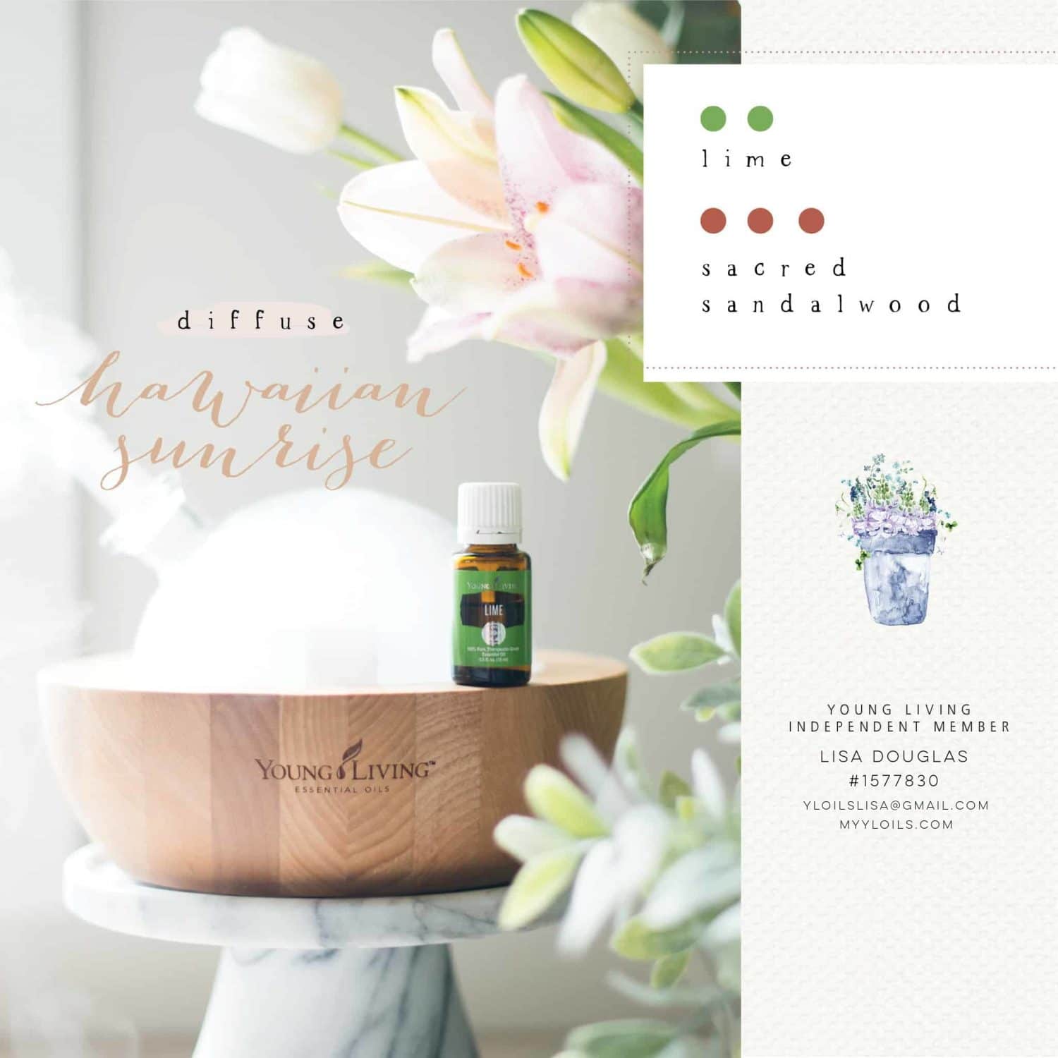 Hawaiian Sunrise Young Living DIffuser Recipe