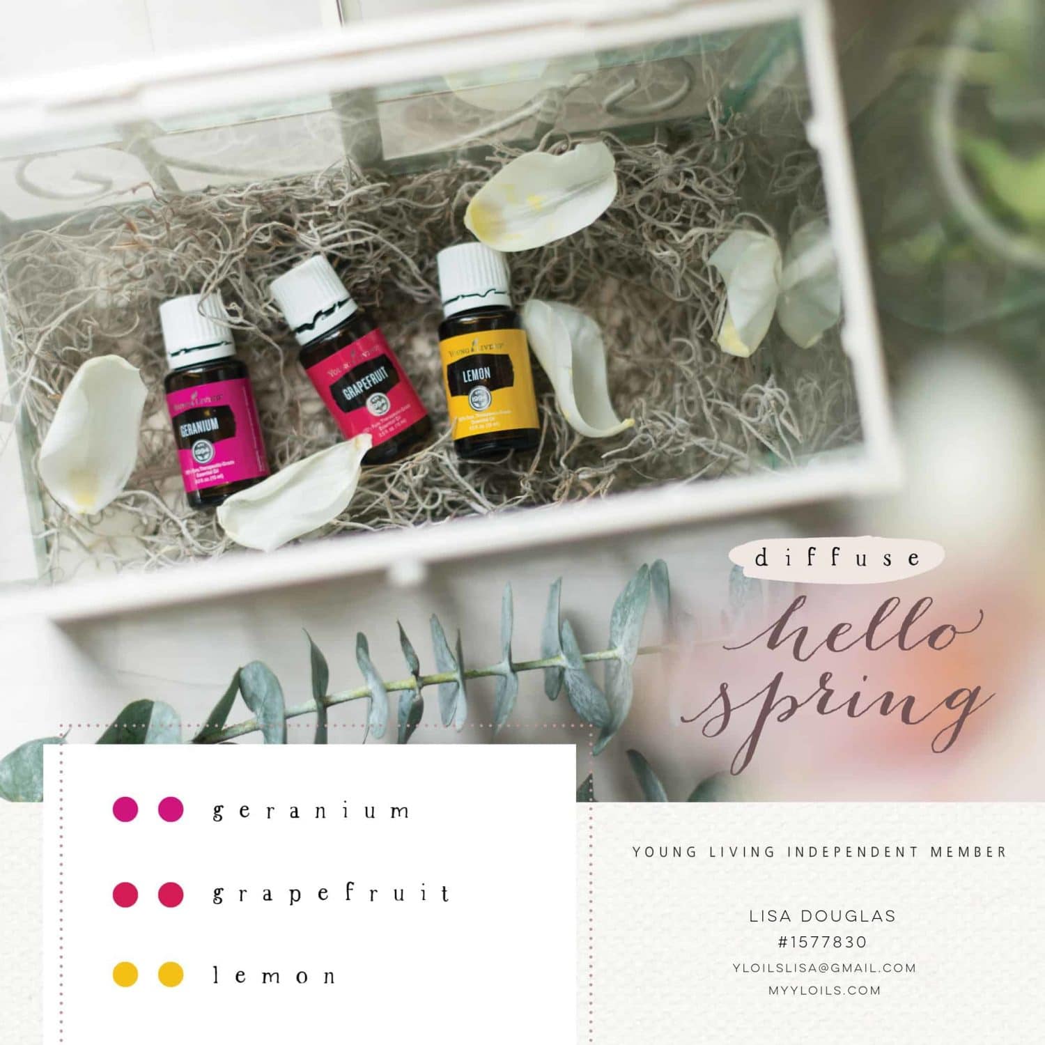 Hello Spring Young Living DIffuser Recipe