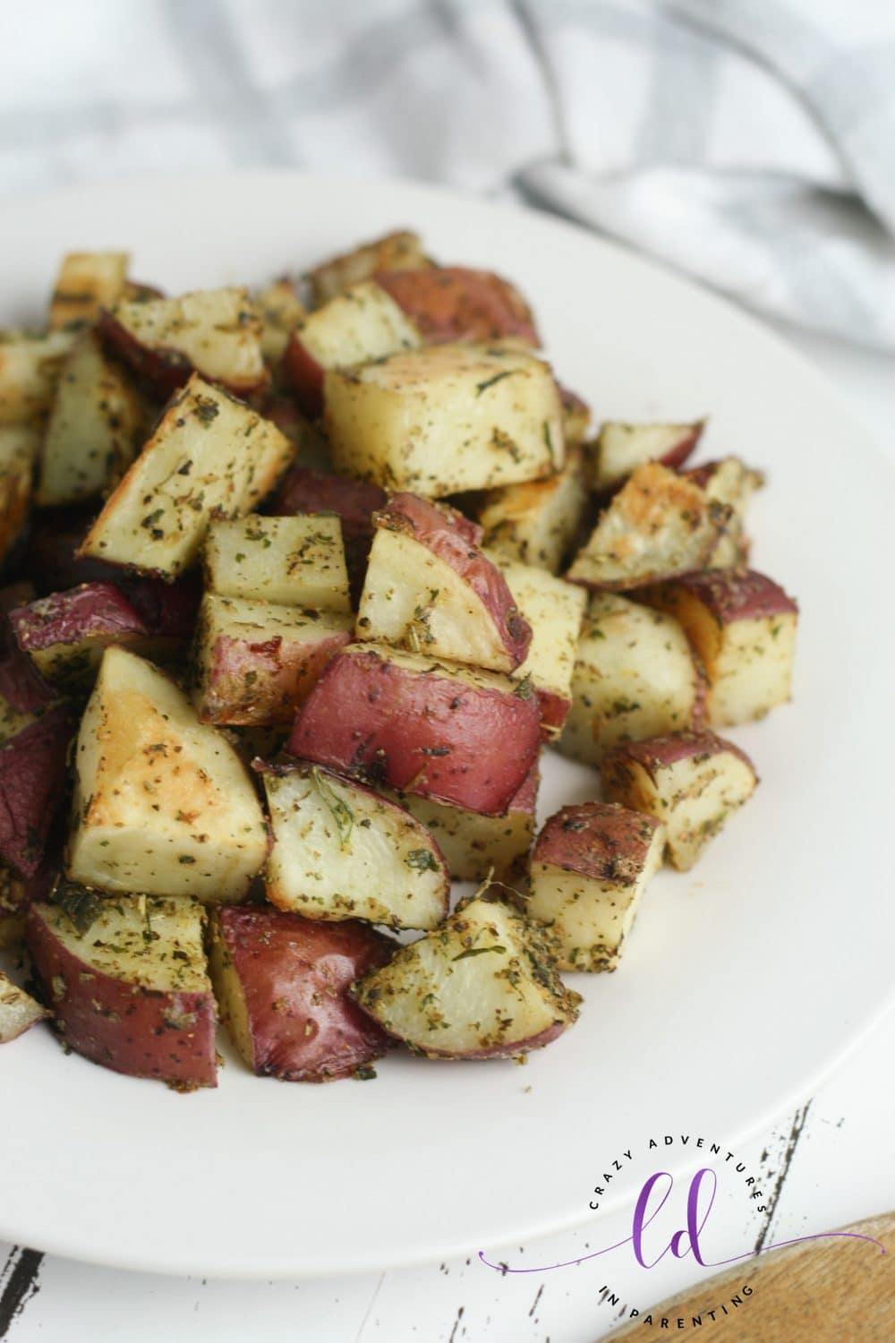 Italian Herb Roasted Potatoes ready to eat