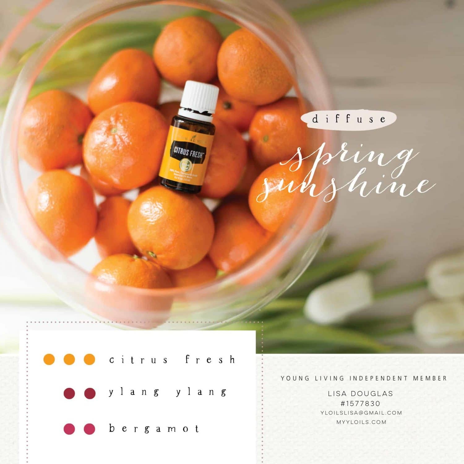 Spring Sunshine Young Living DIffuser Recipe
