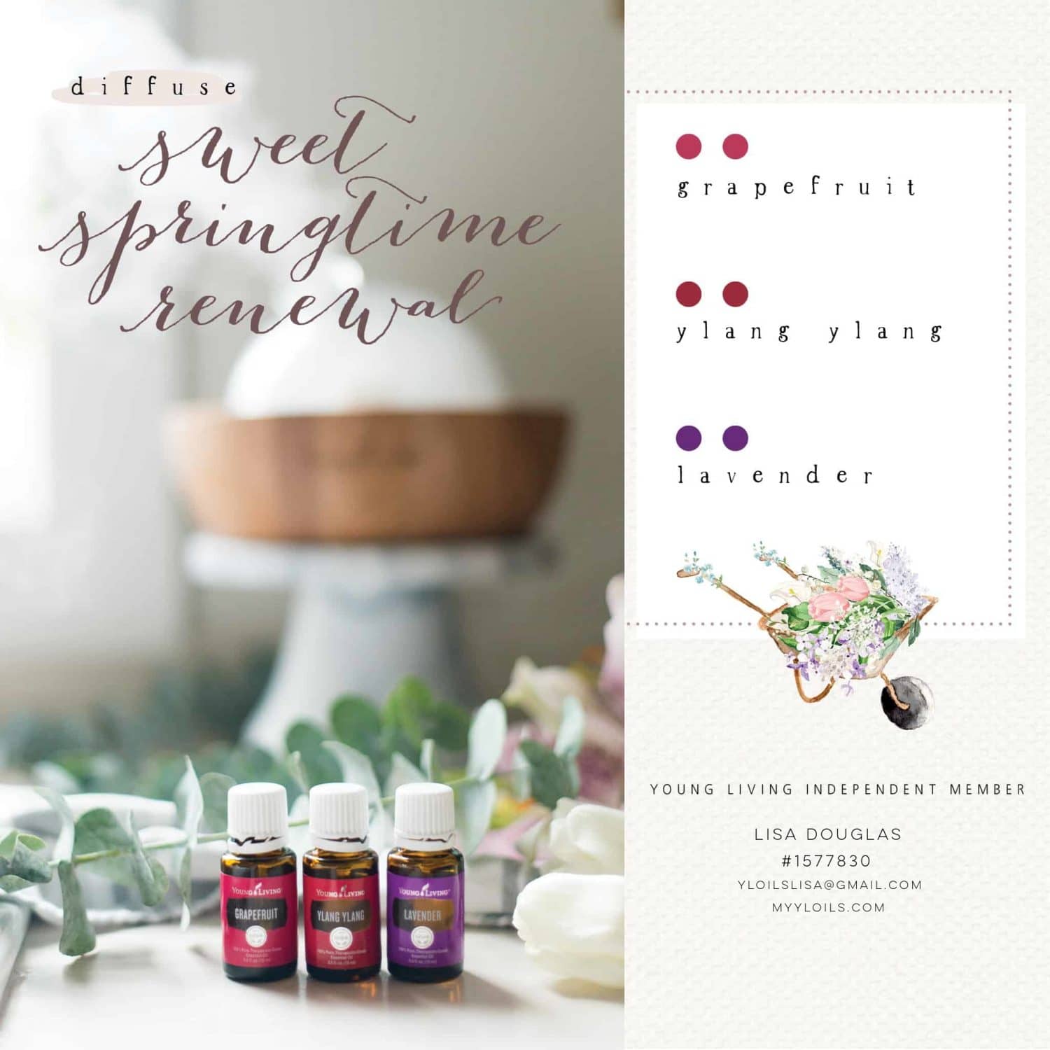 Sweet Springtime Renewal Young Living DIffuser Recipe
