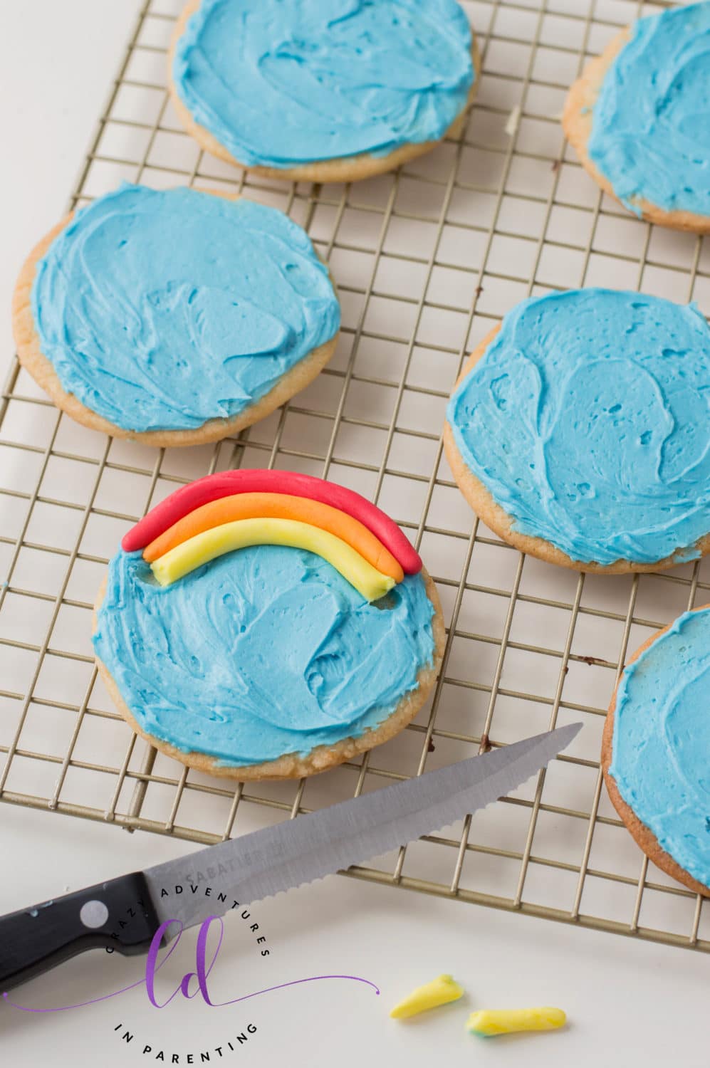 Add Rainbow Fondant to Rainbow Cookies