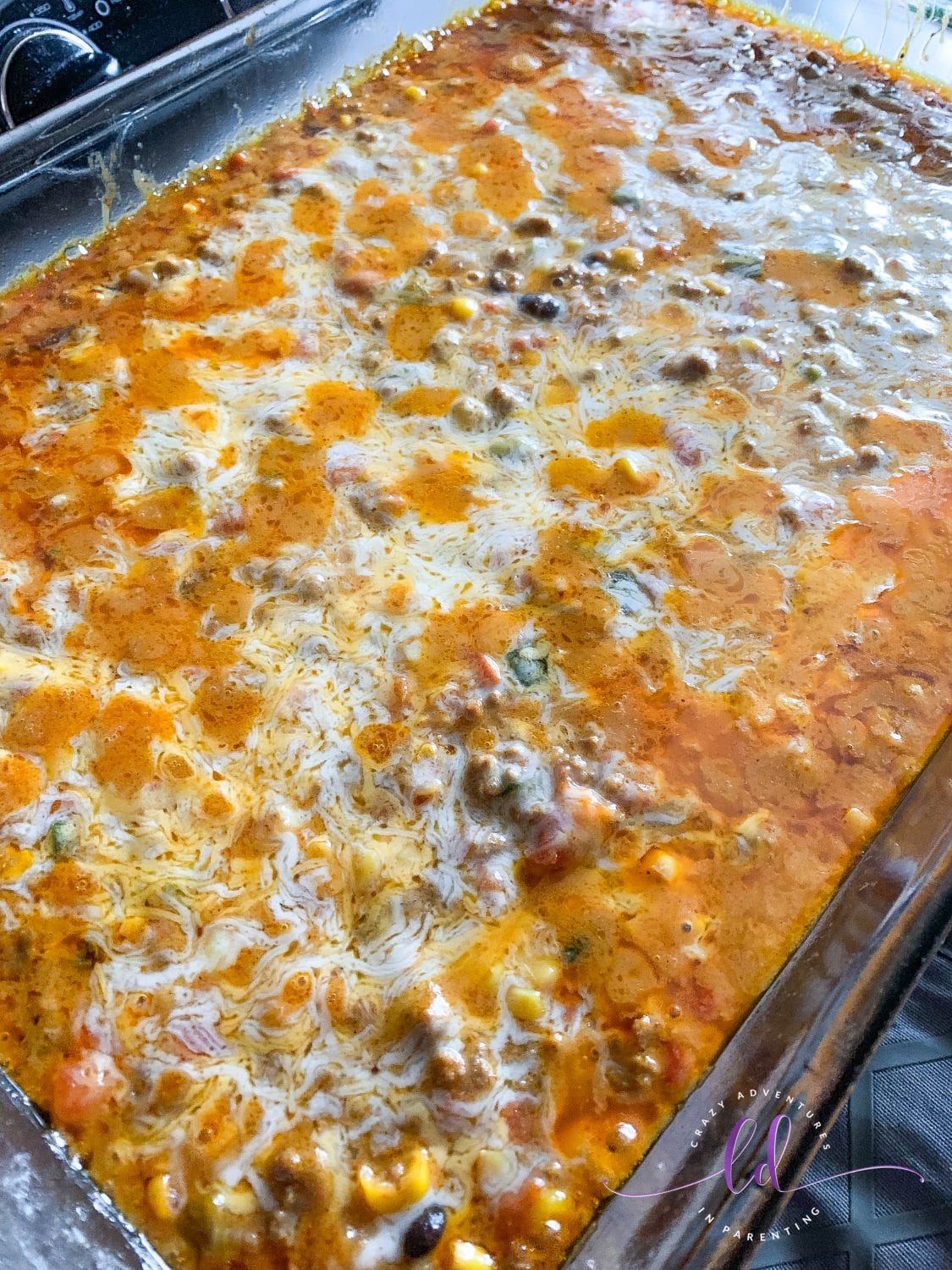 Melted Cheese for Best Taco Casserole Recipe