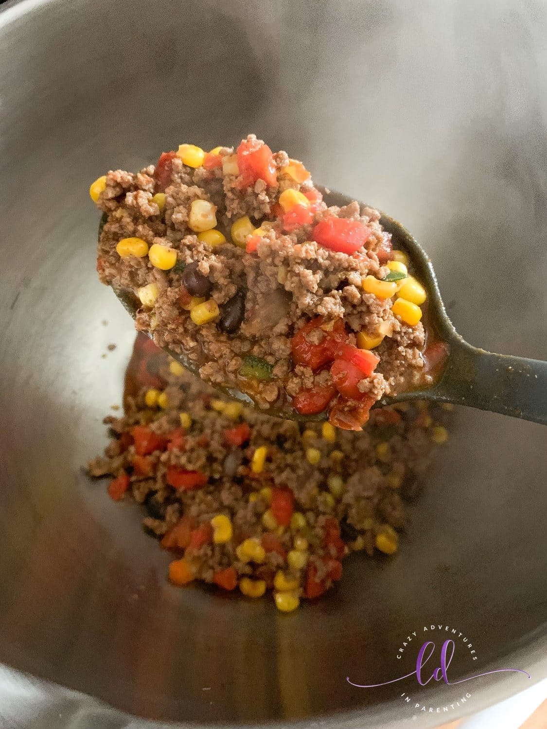 Spoon into Bowl for Best Taco Casserole Recipe