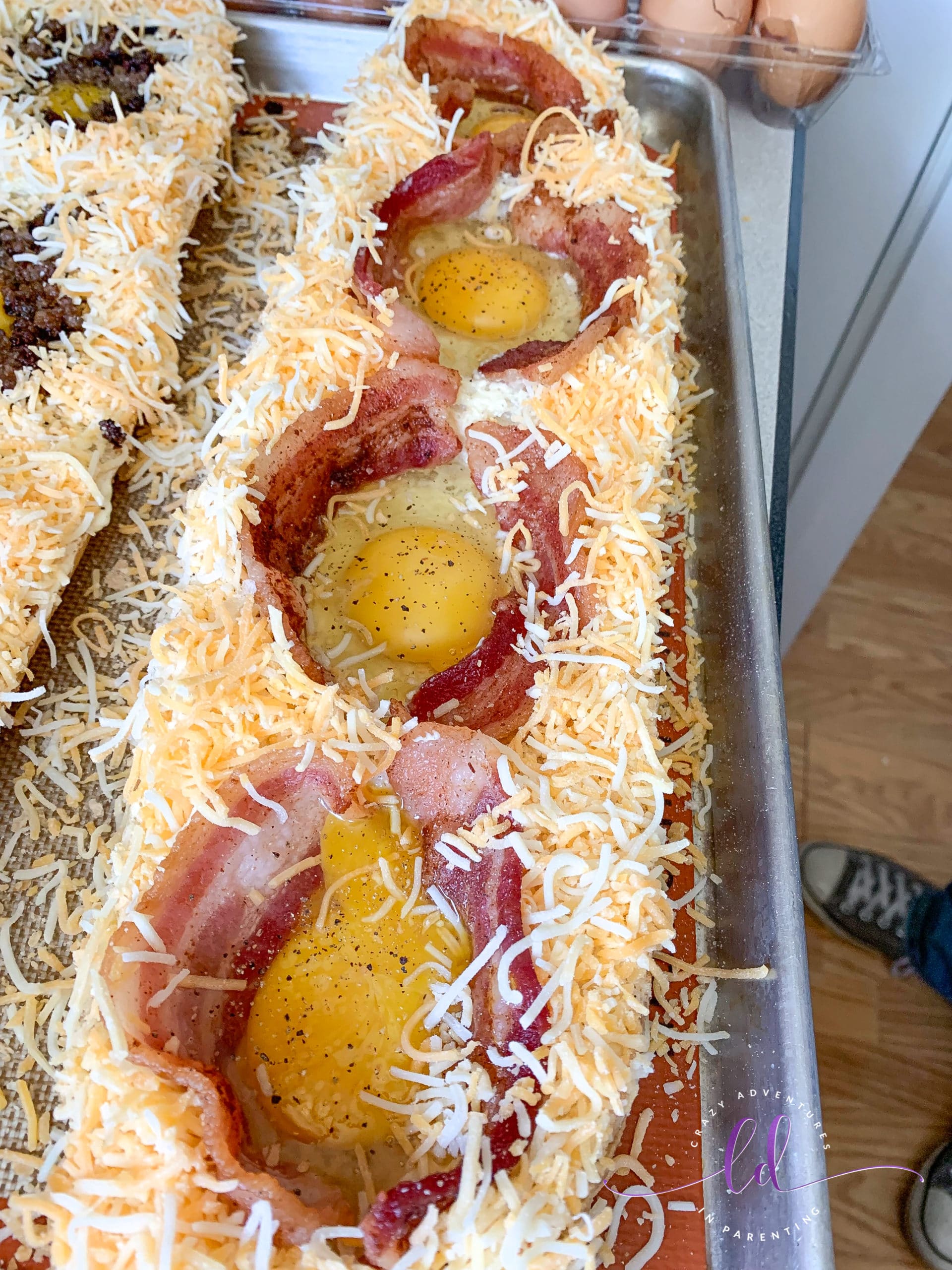 Baked Cheesy Bacon Egg Italian Bread Crazy Adventures in Parenting