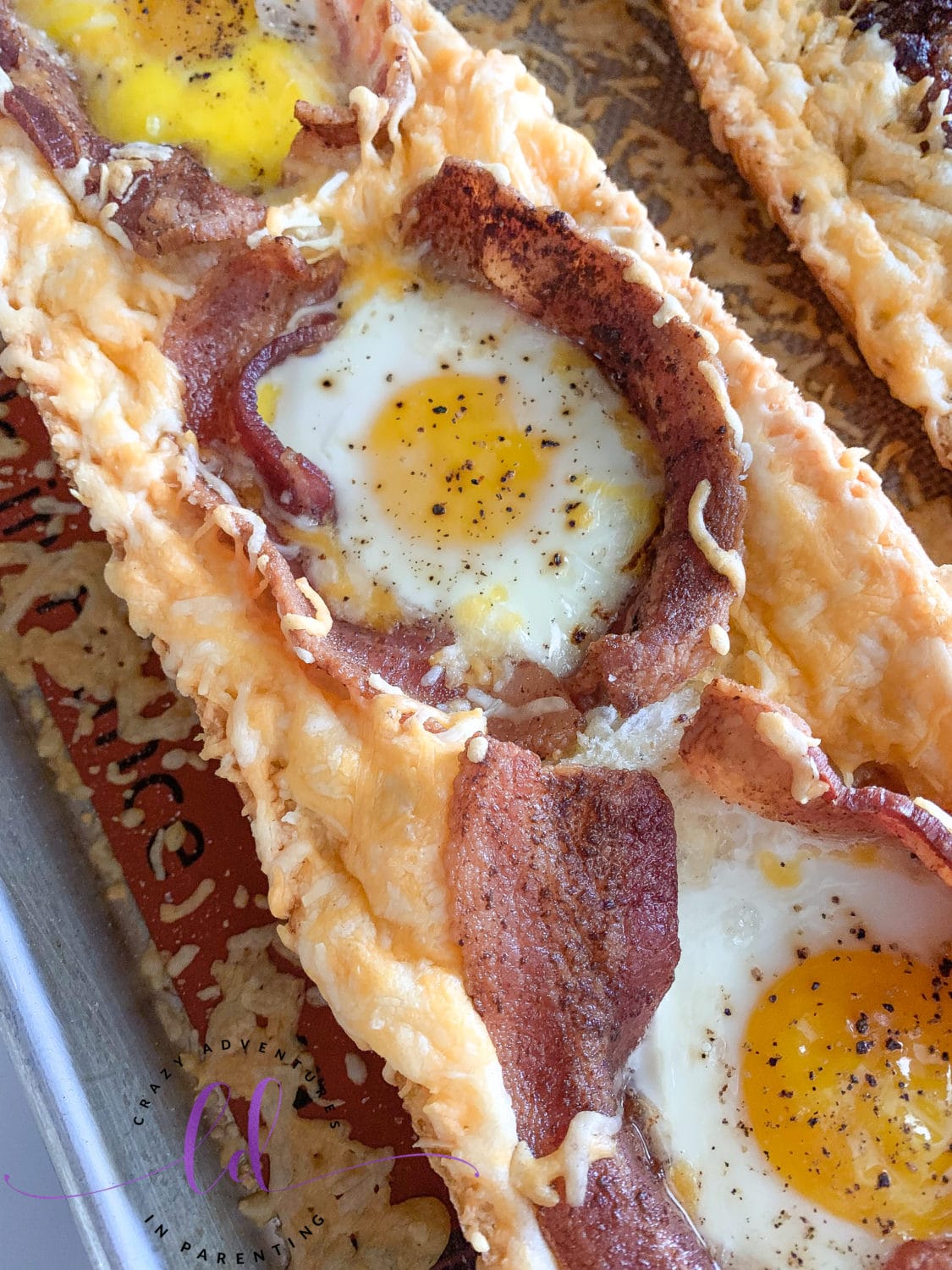 Cooling off the Bacon Cheesy Baked Egg Italian Toast