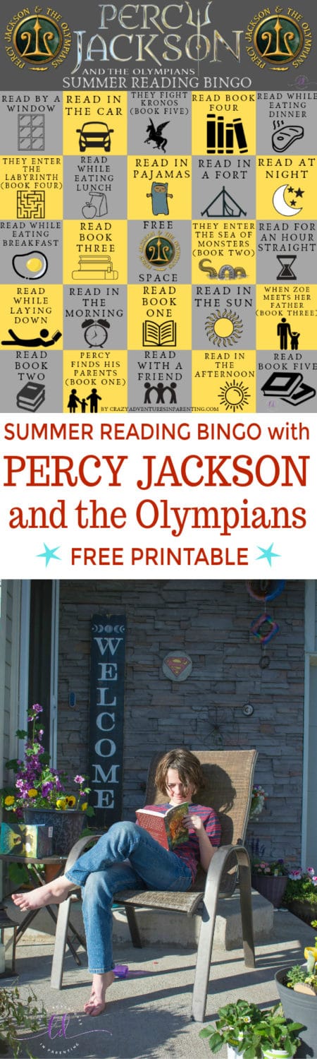 Summer Reading Bingo with Percy Jackson and the Olympians Free Printable