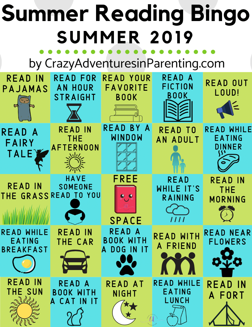 Summer Reading Bingo printable with Percy Jackson & the Olympians series