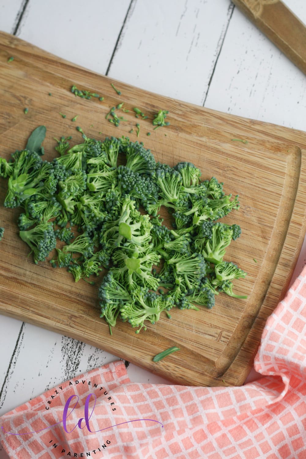 Chop Broccoli for an Easy Broccoli Salad with Bacon