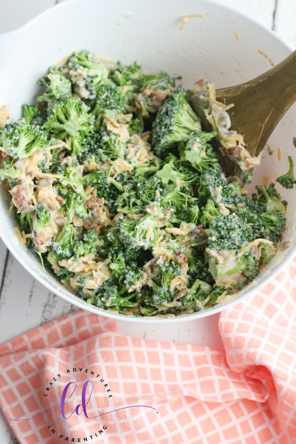 Gently Toss Easy Broccoli Salad with Bacon