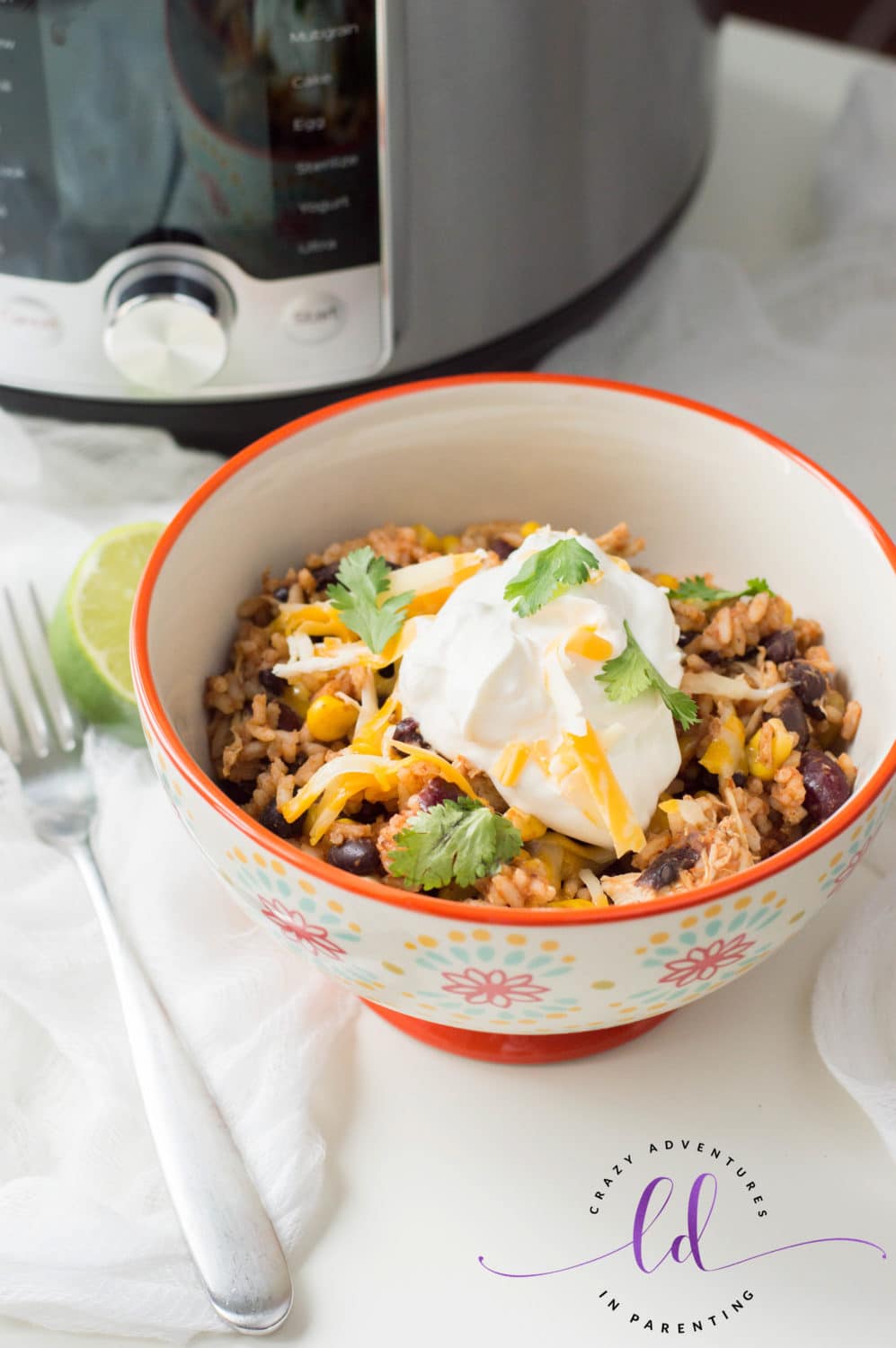 Instant Pot Chicken Taco Bowl Recipe with Cheese
