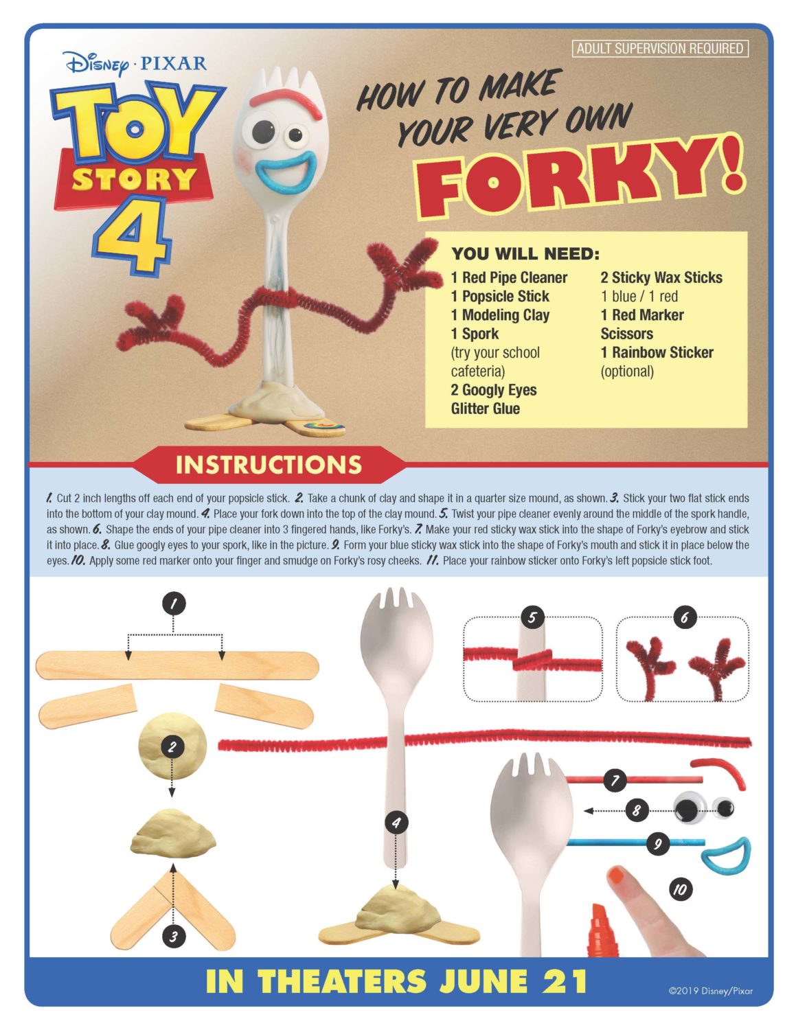 Toy Story 4 Activity Sheet - Make Your Own Forky
