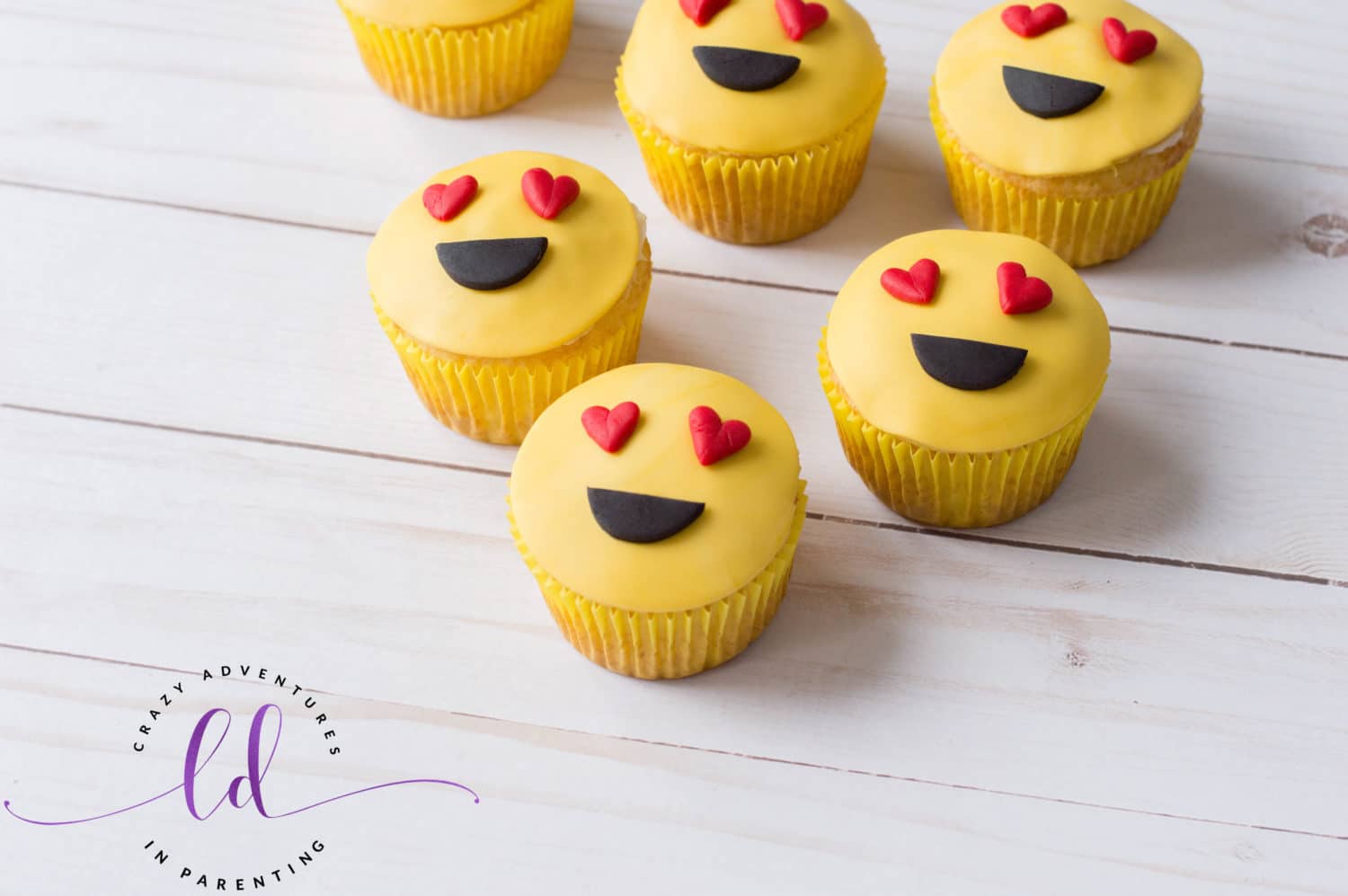 Adorable Heart Eyes Emoji Cupcakes