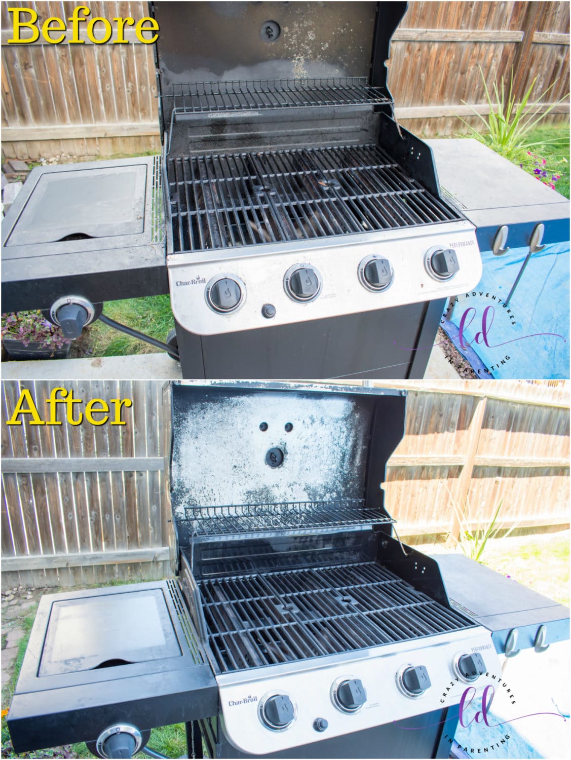 Before and After Grill Open