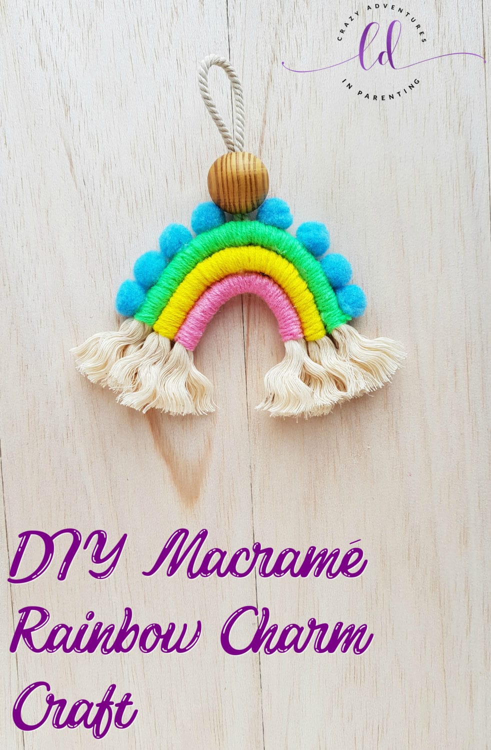 DIY Macrame Rainbow Charm Craft