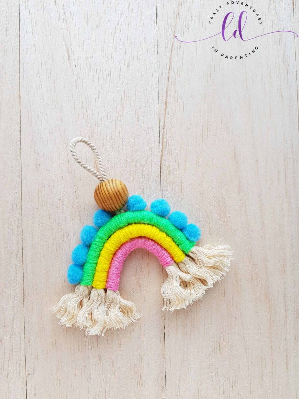 DIY Macramé Rainbow Charm Craft | Crazy Adventures in Parenting
