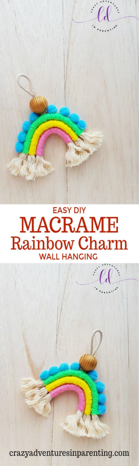 Easy DIY Macrame Rainbow Charm Wall Hanging