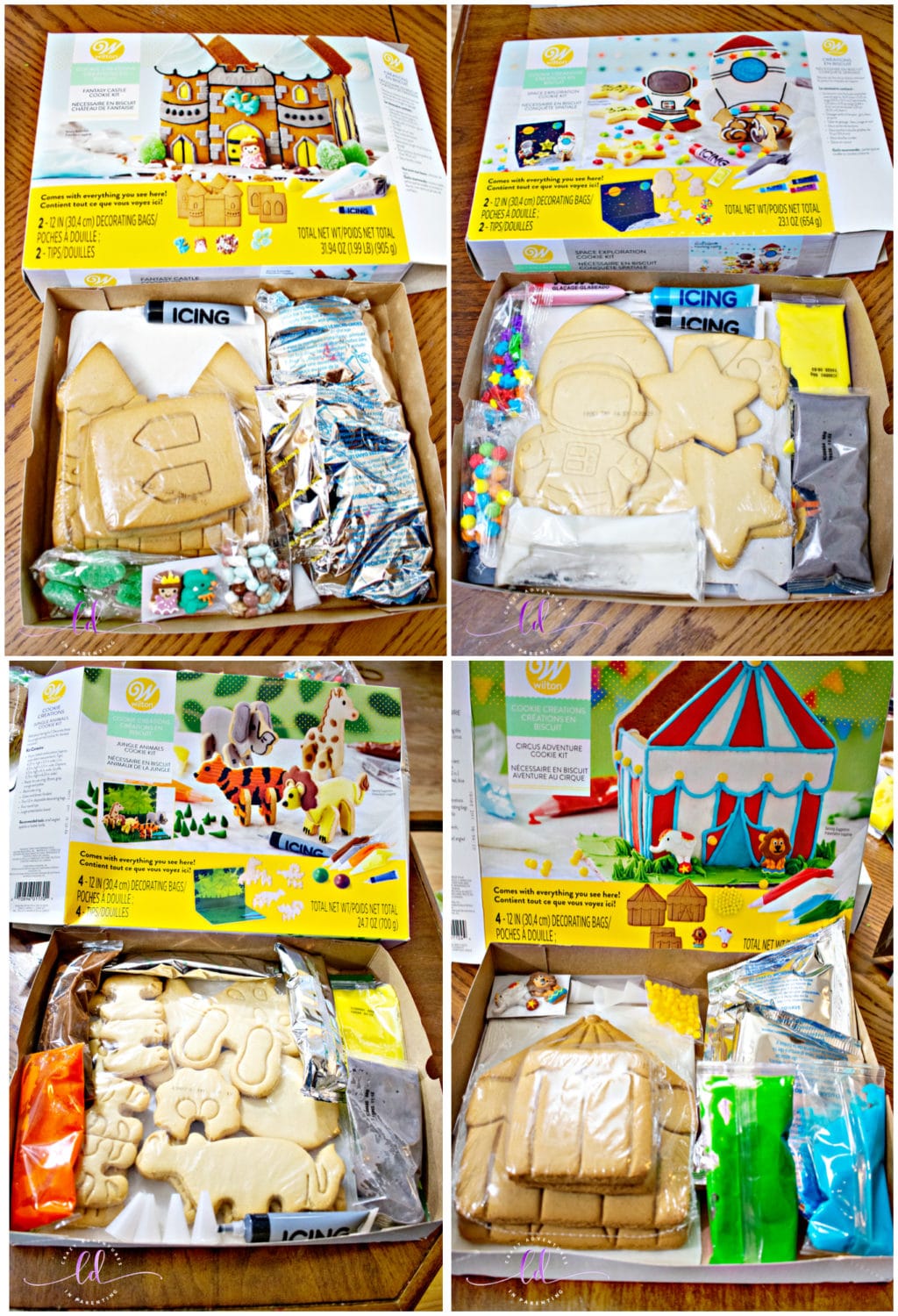 Four Wilton Cookie Creations Kits Ready to Decorate