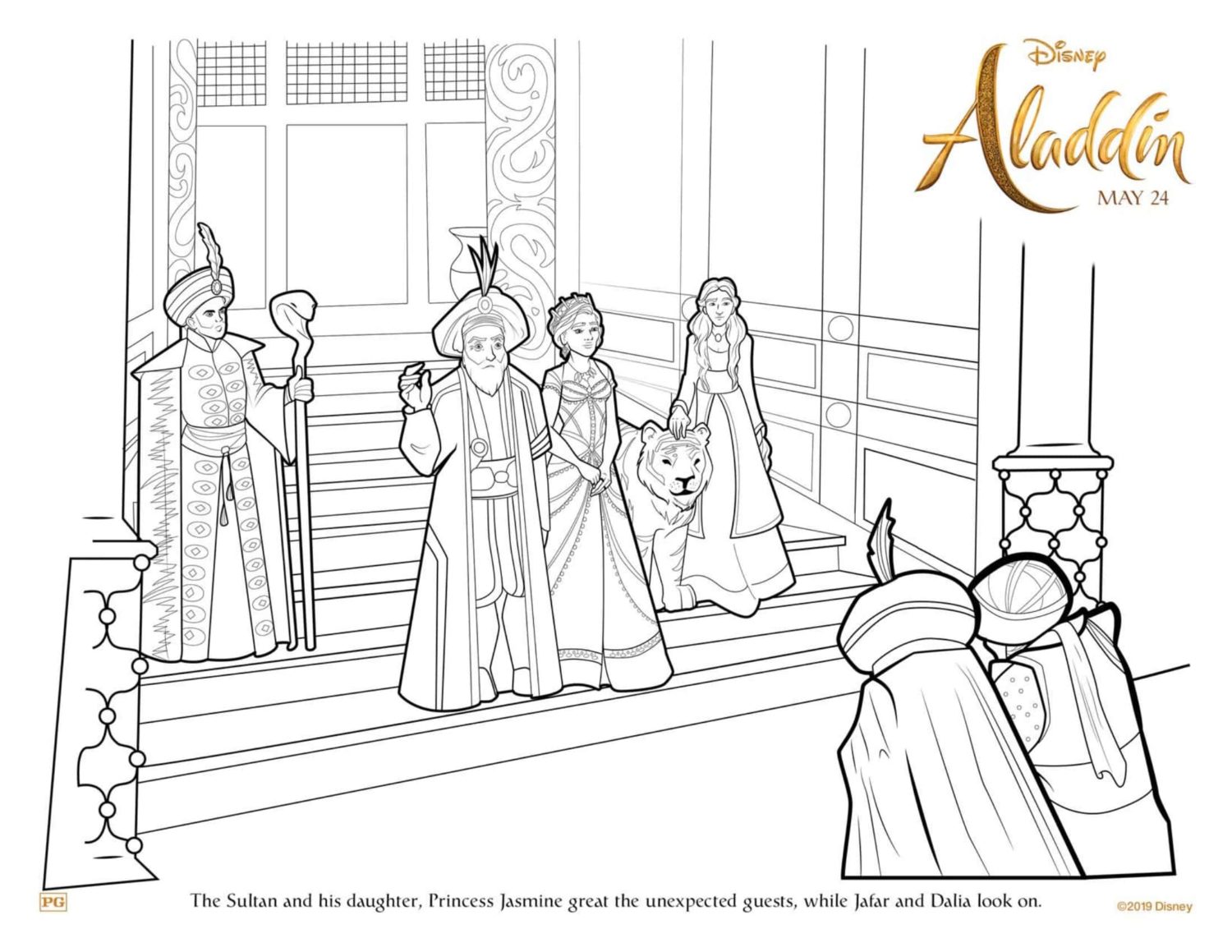 Jasmine and the Sultan Coloring Page and Activity Sheet