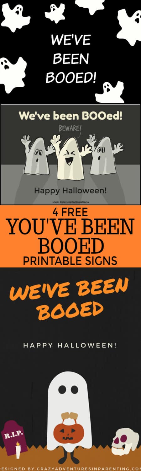 4 FREE You've Been Booed Printable Signs for Halloween