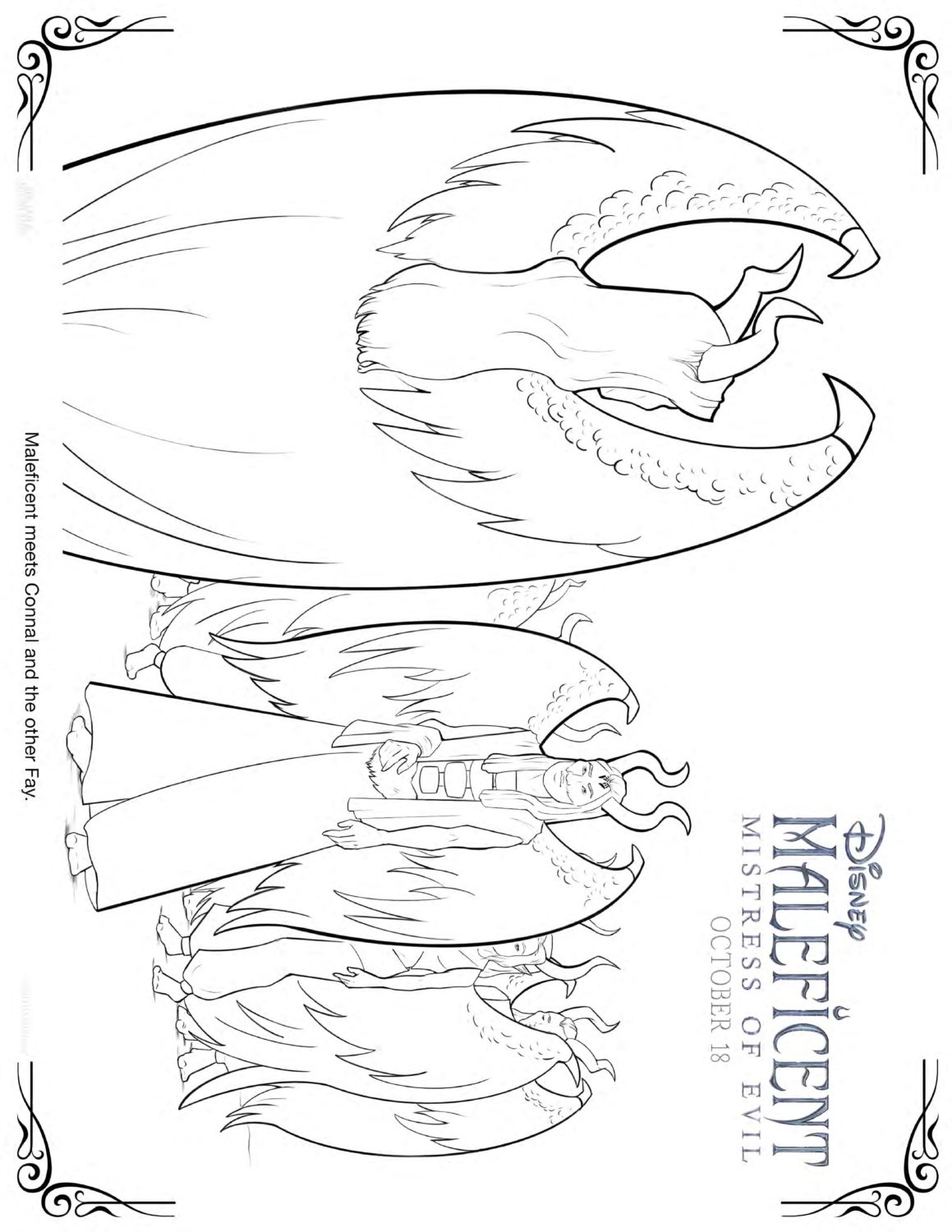 Maleficent 2 Connal Coloring Pages and Activity Sheets