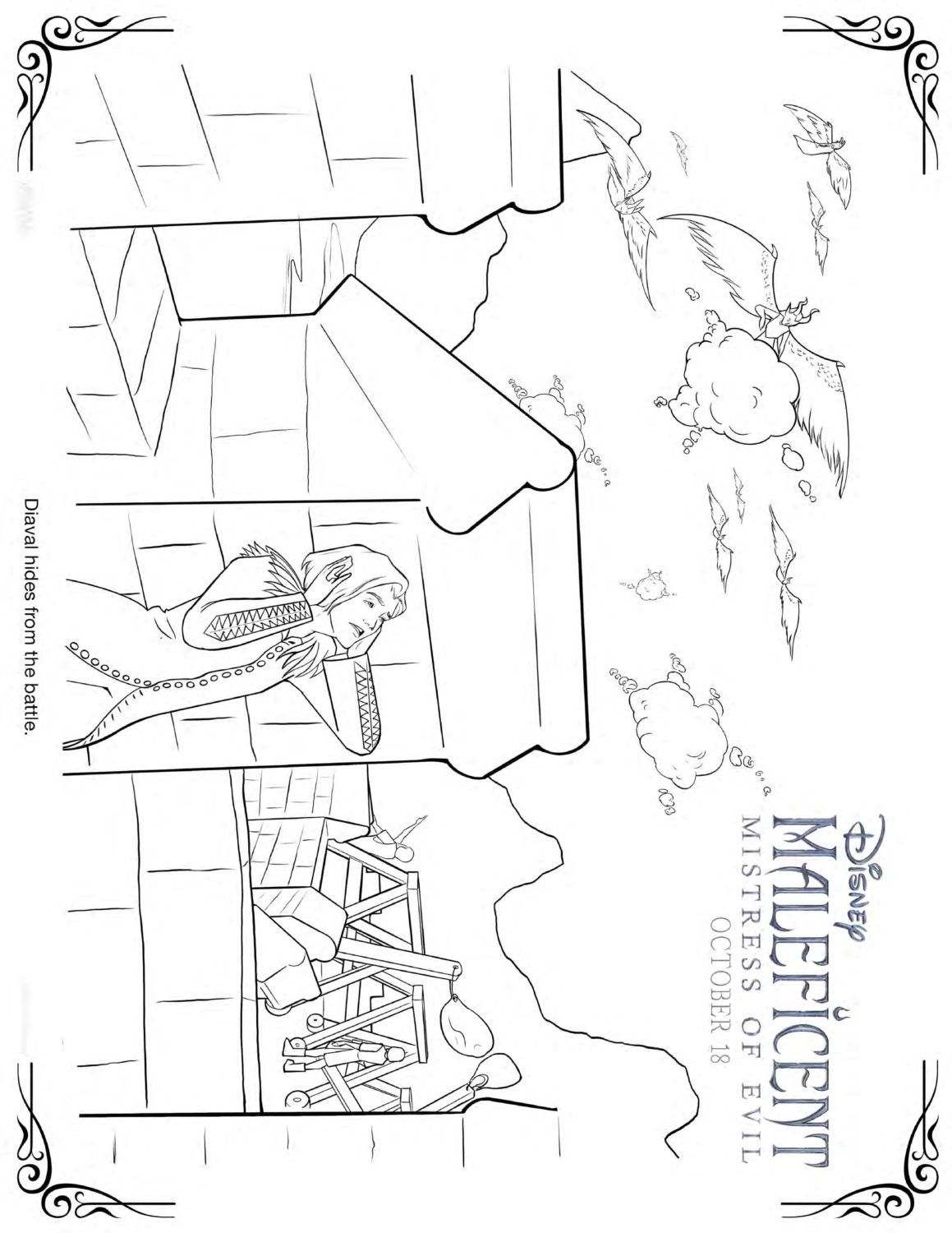 Maleficent 2 Hiding Coloring Pages and Activity Sheets
