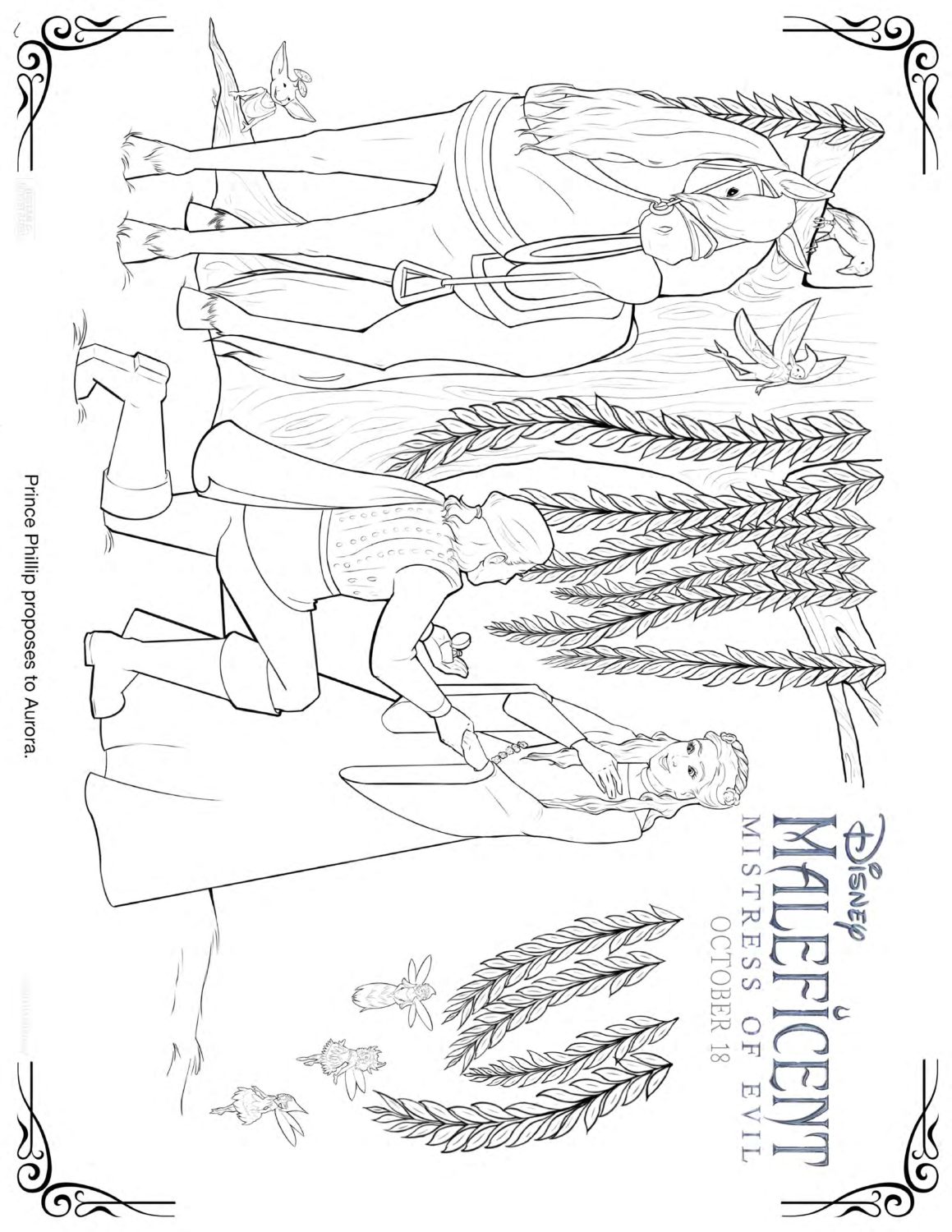 Maleficent 2 Prince Phillip Coloring Pages and Activity Sheets