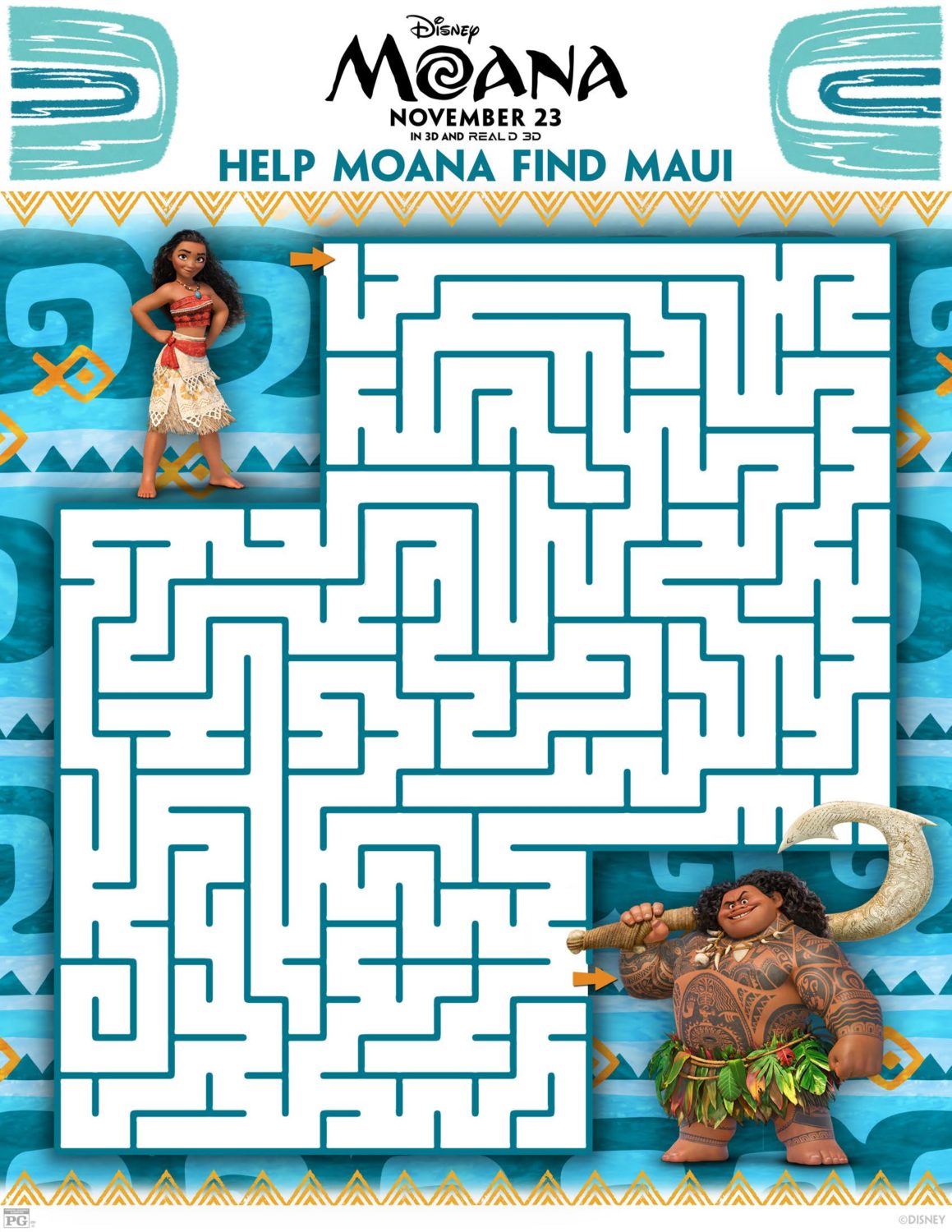 Moana Maze Activity Sheet
