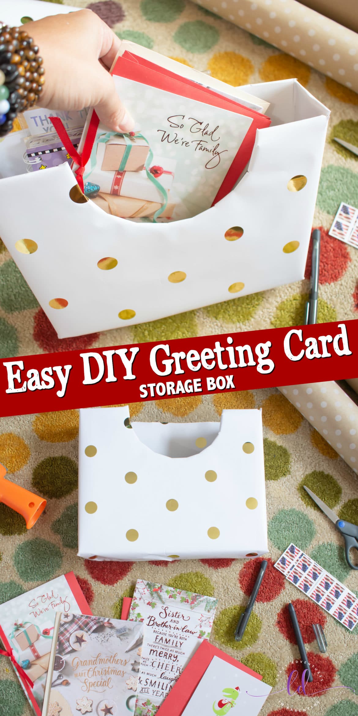 DIY Greeting Card Storage Box Tutorial + American Greetings Crazy