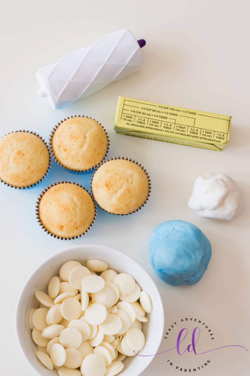 Ingredients to Make Elsa Frozen Cupcakes