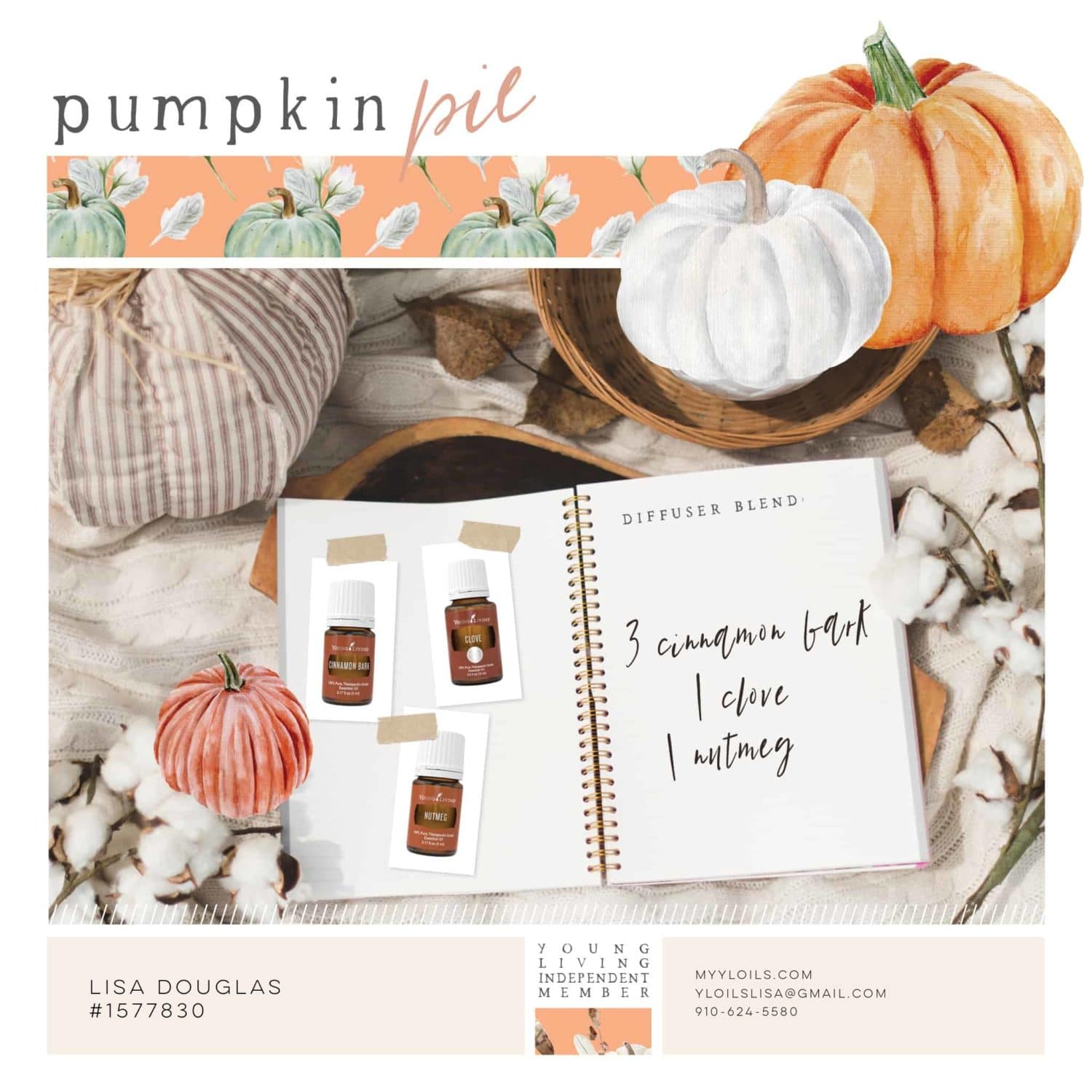 Pumpkin Pie Young Living Fall Diffuser Recipe