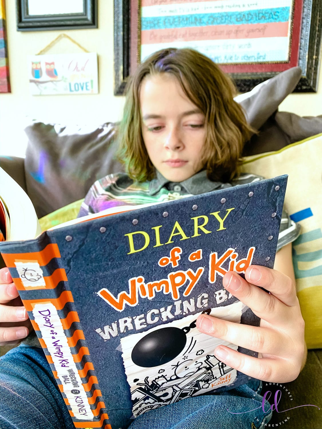 Reading Diary of a Wimpy Kid Wrecking Ball Book 14