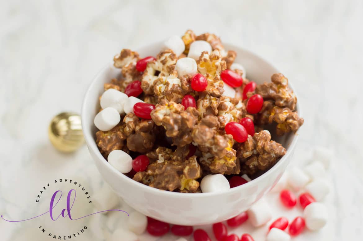 Easy Christmas Popcorn Recipe for Holidays | Crazy Adventures in Parenting