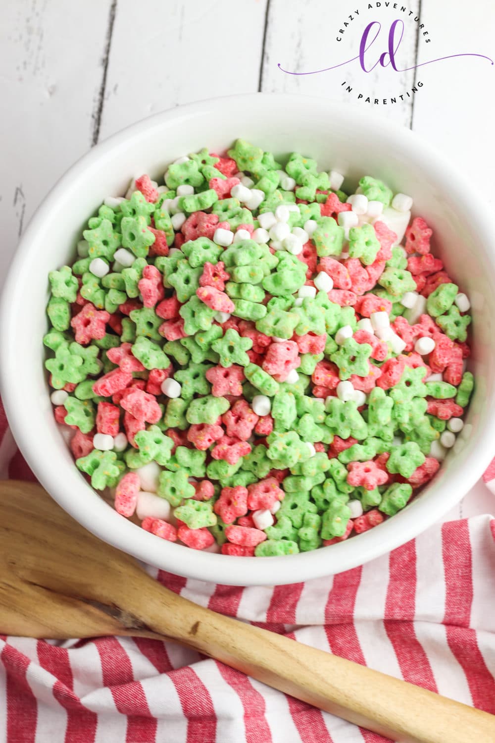 Add Cereal to Melted Marshmallow Mixture for Elf on the Shelf Cereal Treats
